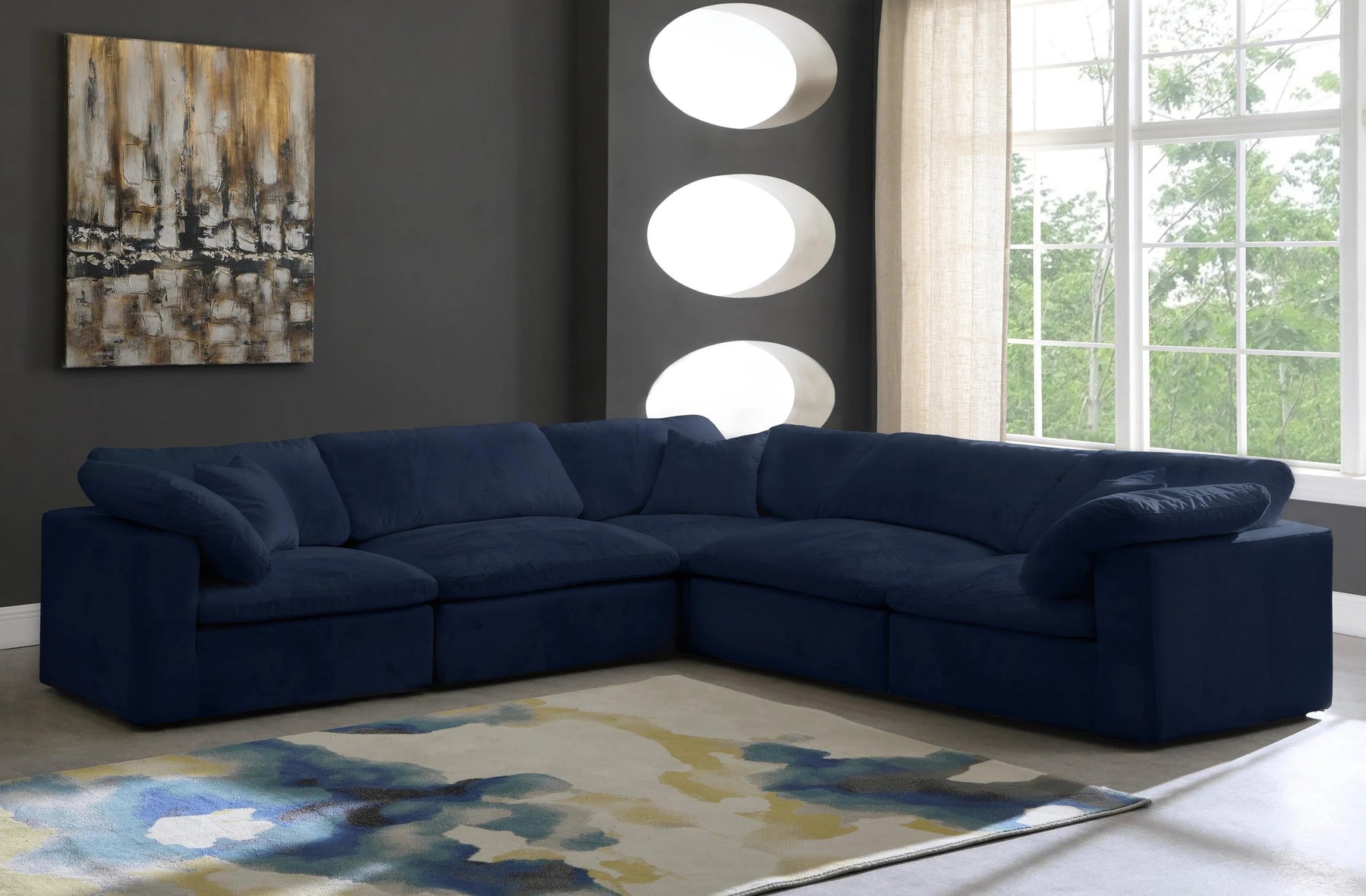 Cozy Large 5 Seater Universal Modular Corner Blue