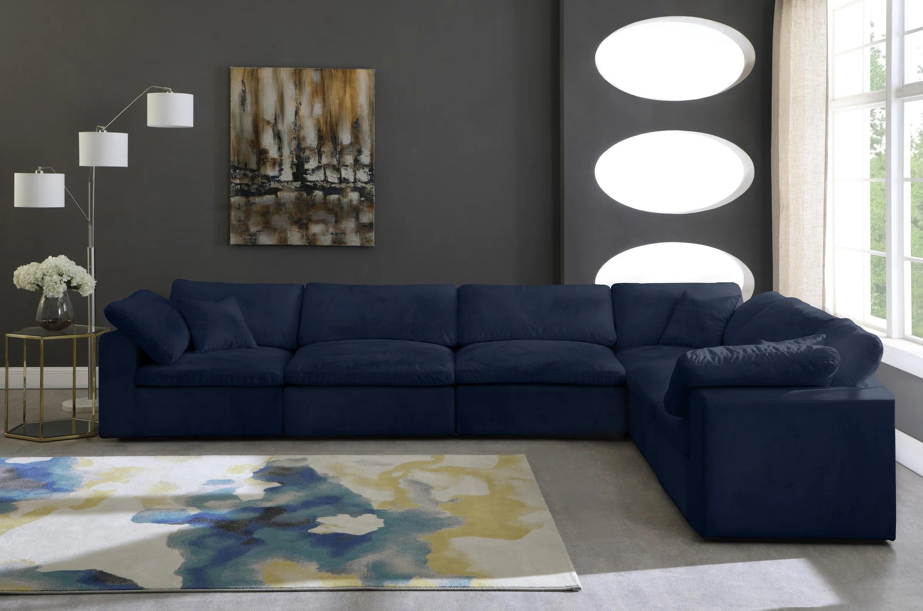 Cozy Large 6 Seater Universal Modular Corner Blue