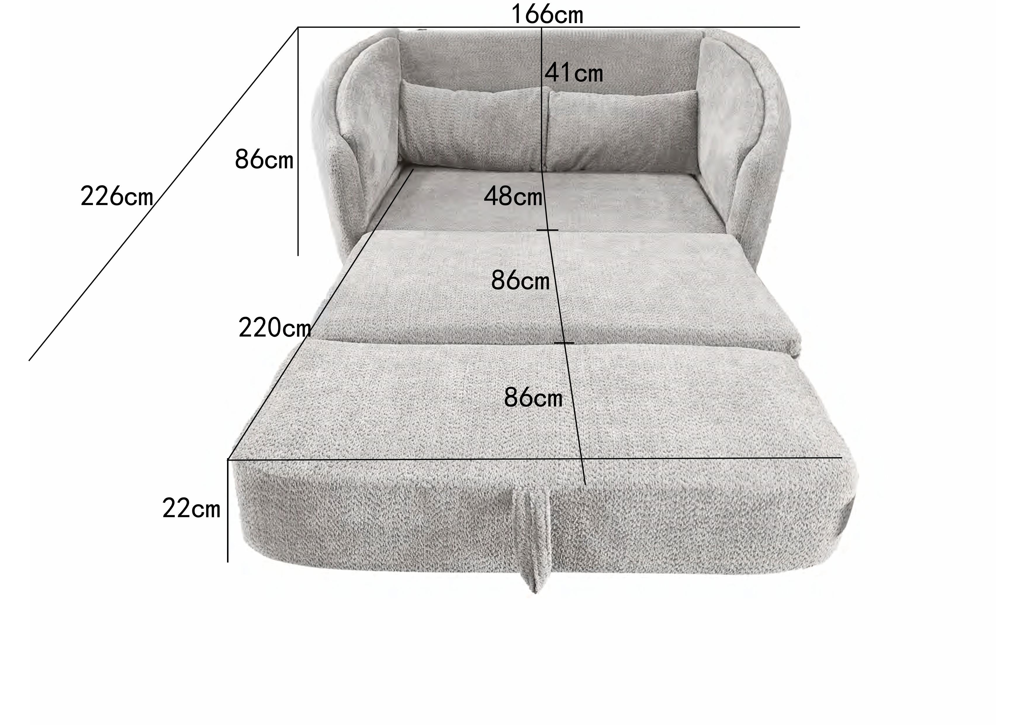 Hackney 2 seater sofabed With Foam Grey
