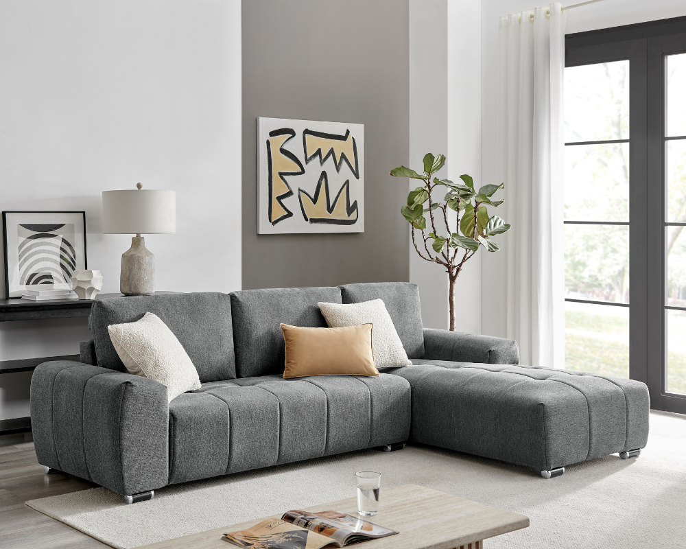 Zuma Right Hand Corner Sofa Grey