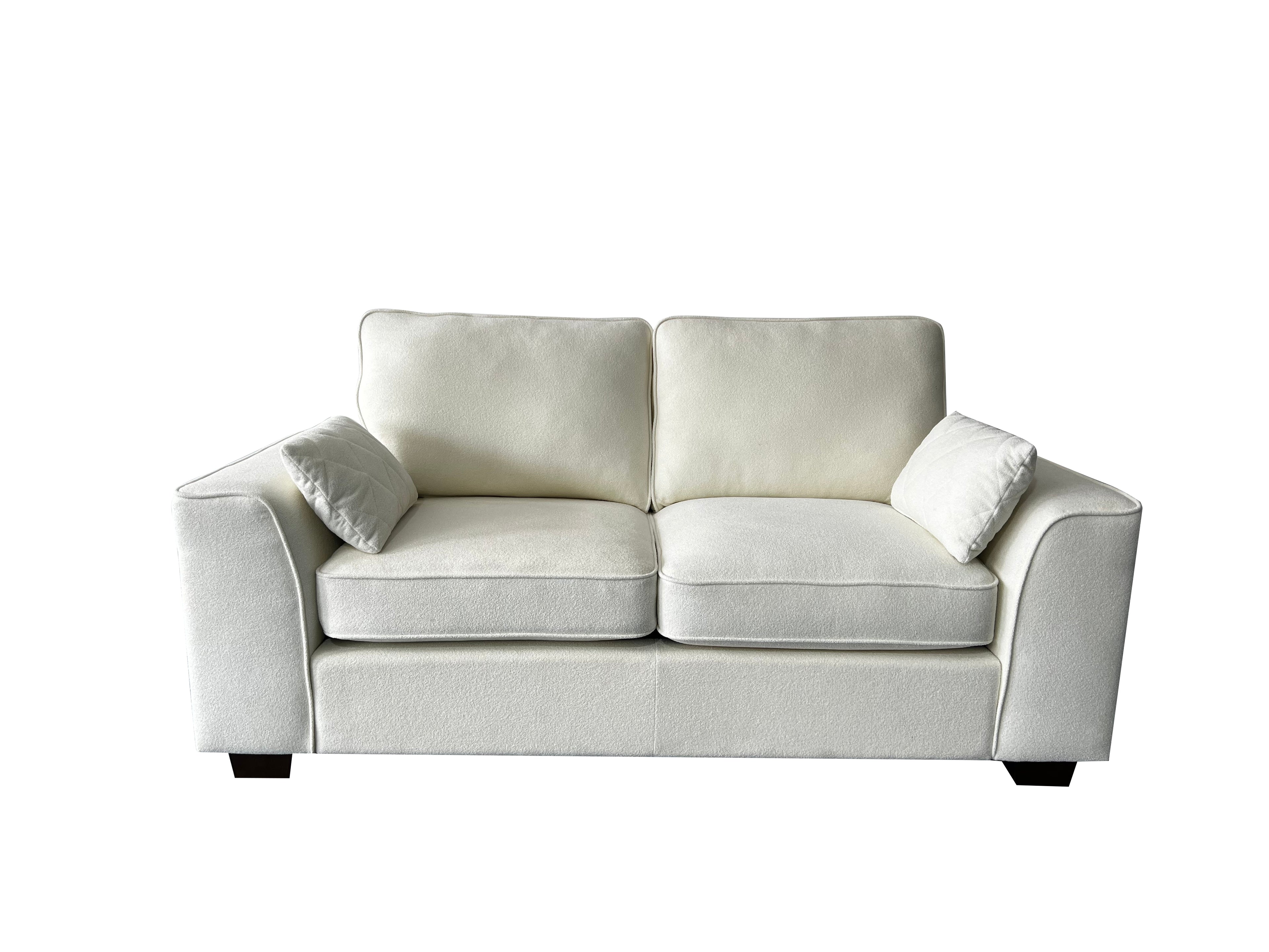 Henley 2 Seater Sofa Set with Cupholder on Side and and Storage Cream