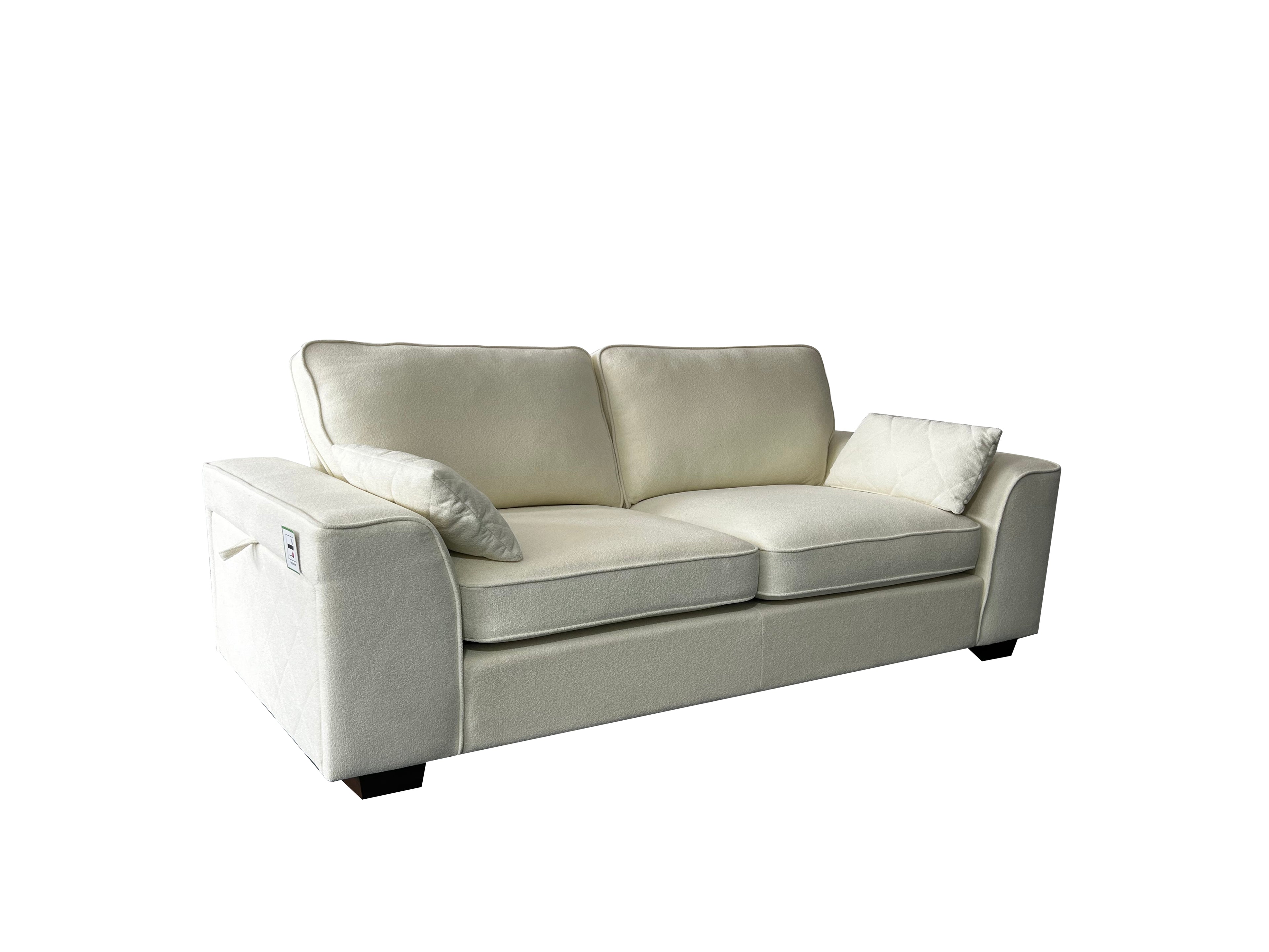Henley 2+3 Seater Sofa Set with Cupholder on Side and and Storage Cream