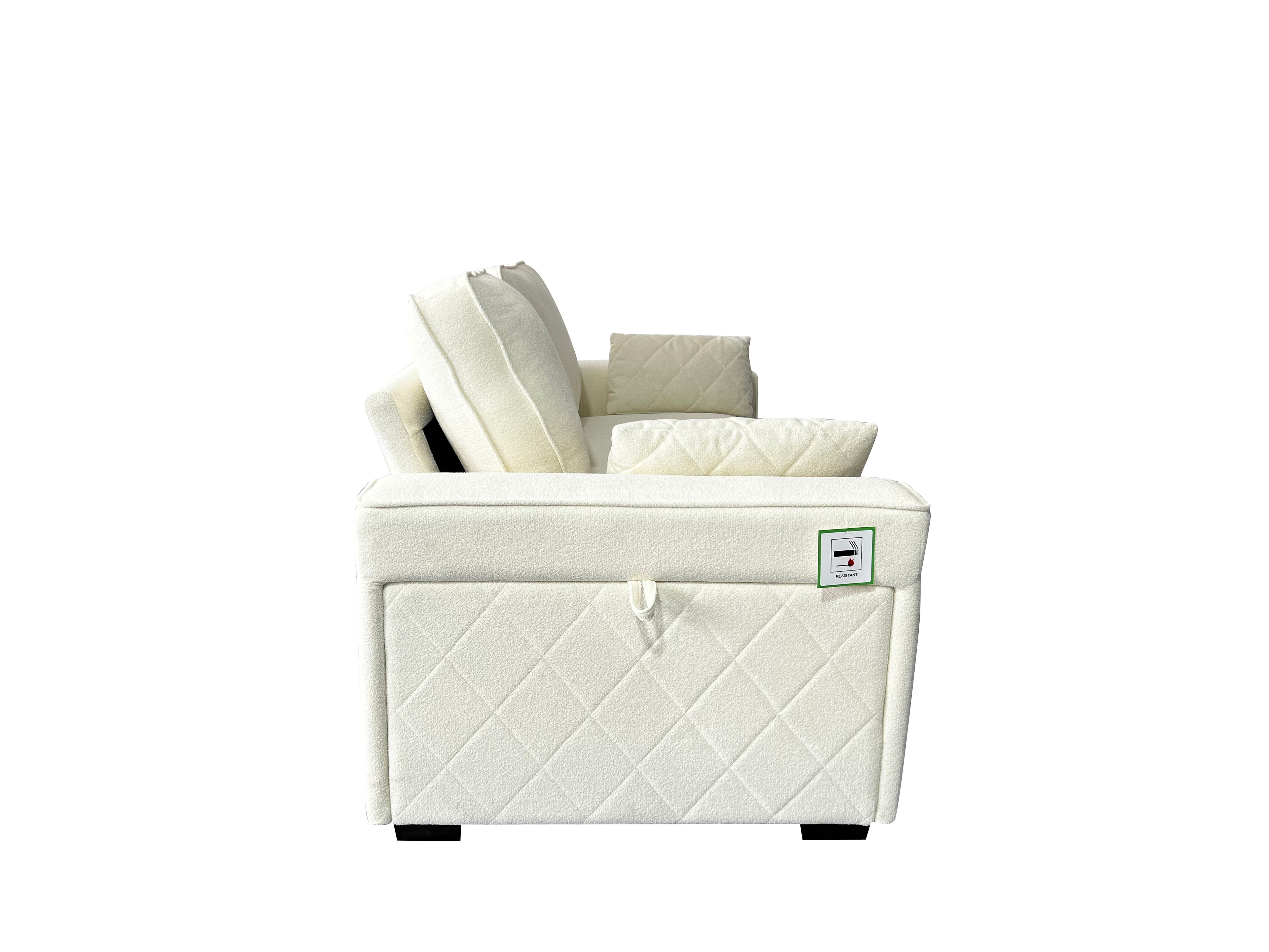Henley 2+3 Seater Sofa Set with Cupholder on Side and and Storage Cream