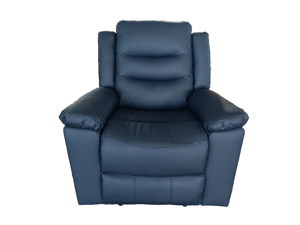 Roma 1-Seater Manual Recliner Black Leather