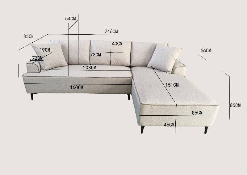 Aero Left Hand Corner Sofa Beige