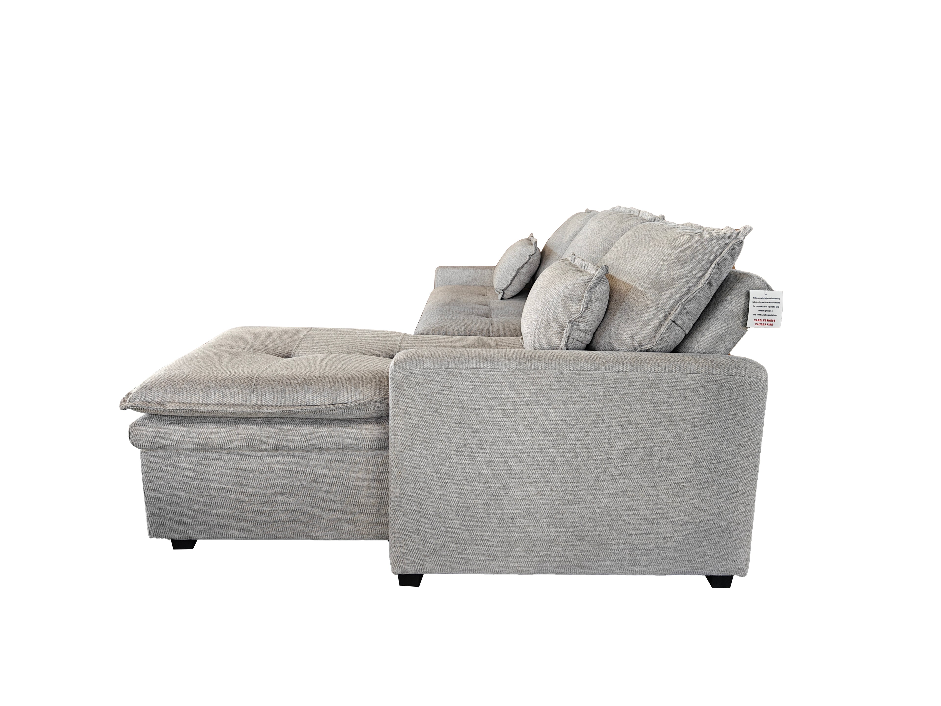 Cozeo Corner Sofa bed with Storage Chase Silver