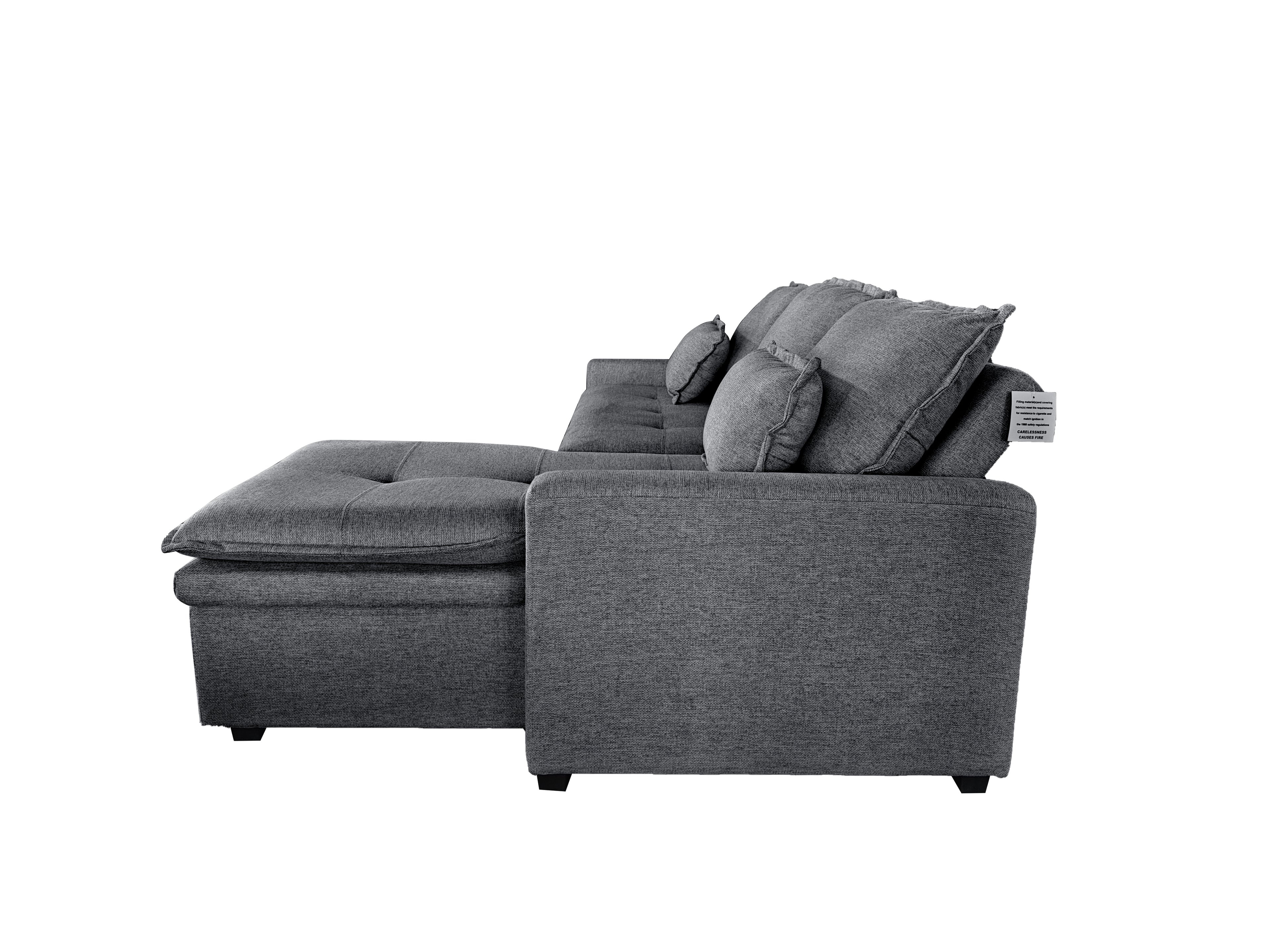 Cozeo Corner Sofa bed with Storage Chase Silver