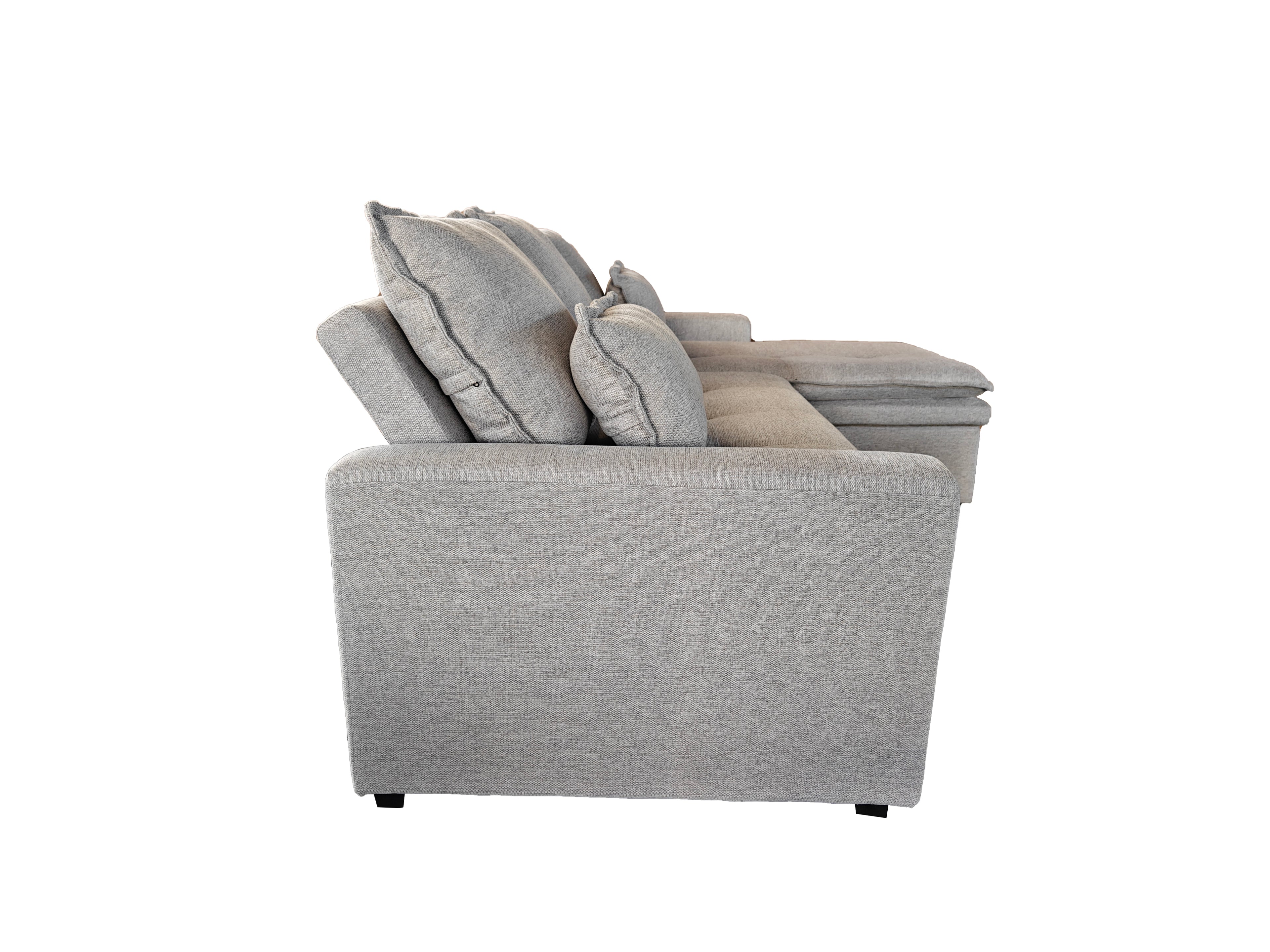 Cozeo Corner Sofa bed with Storage Chase Silver