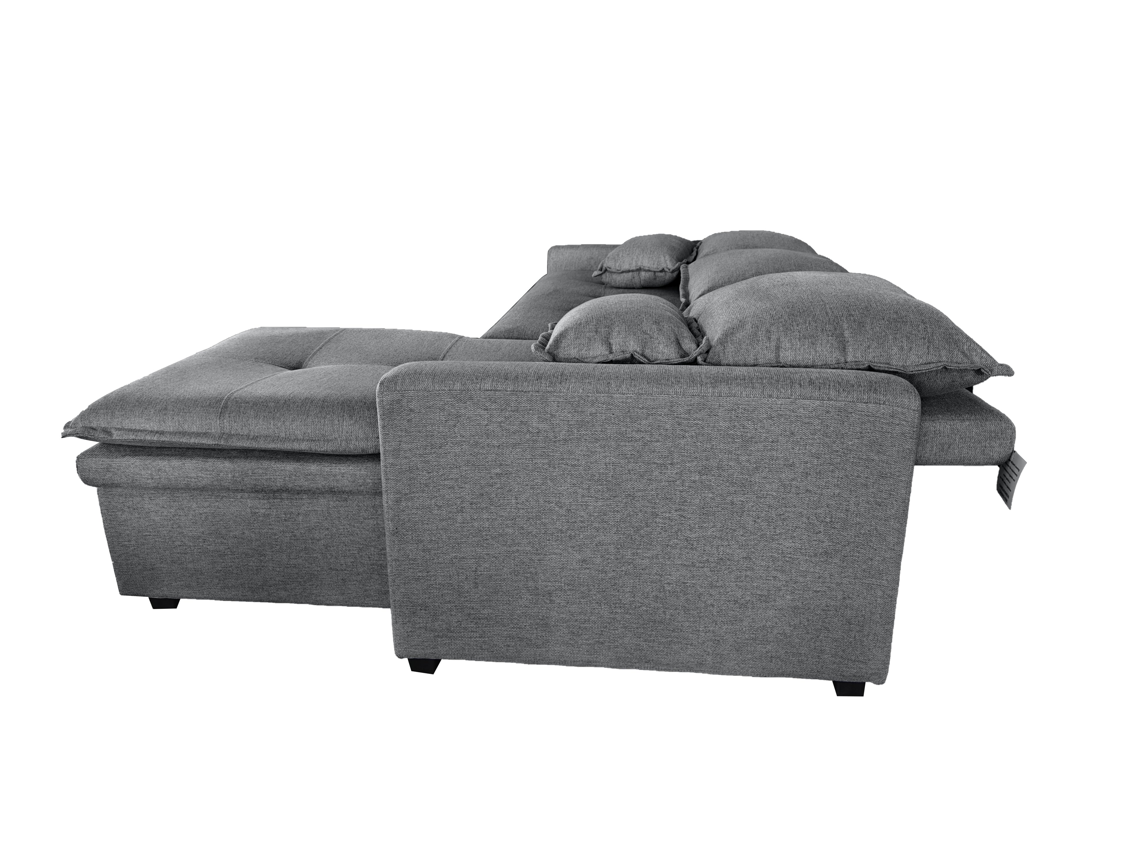 Cozeo Corner Sofa bed with Storage Chase Silver