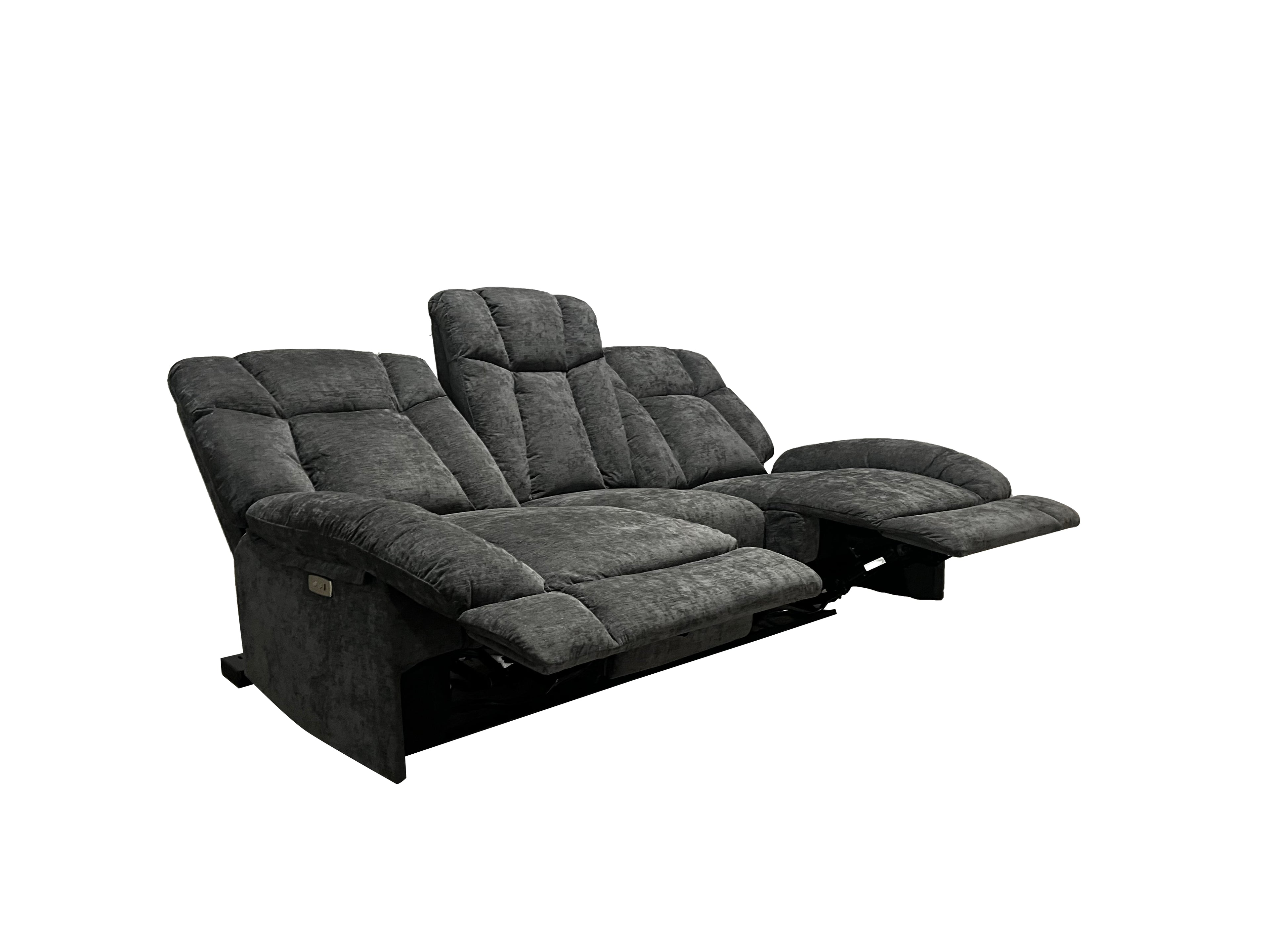 Harlow Fabric 1 Seater Electric Recliner Set Grey