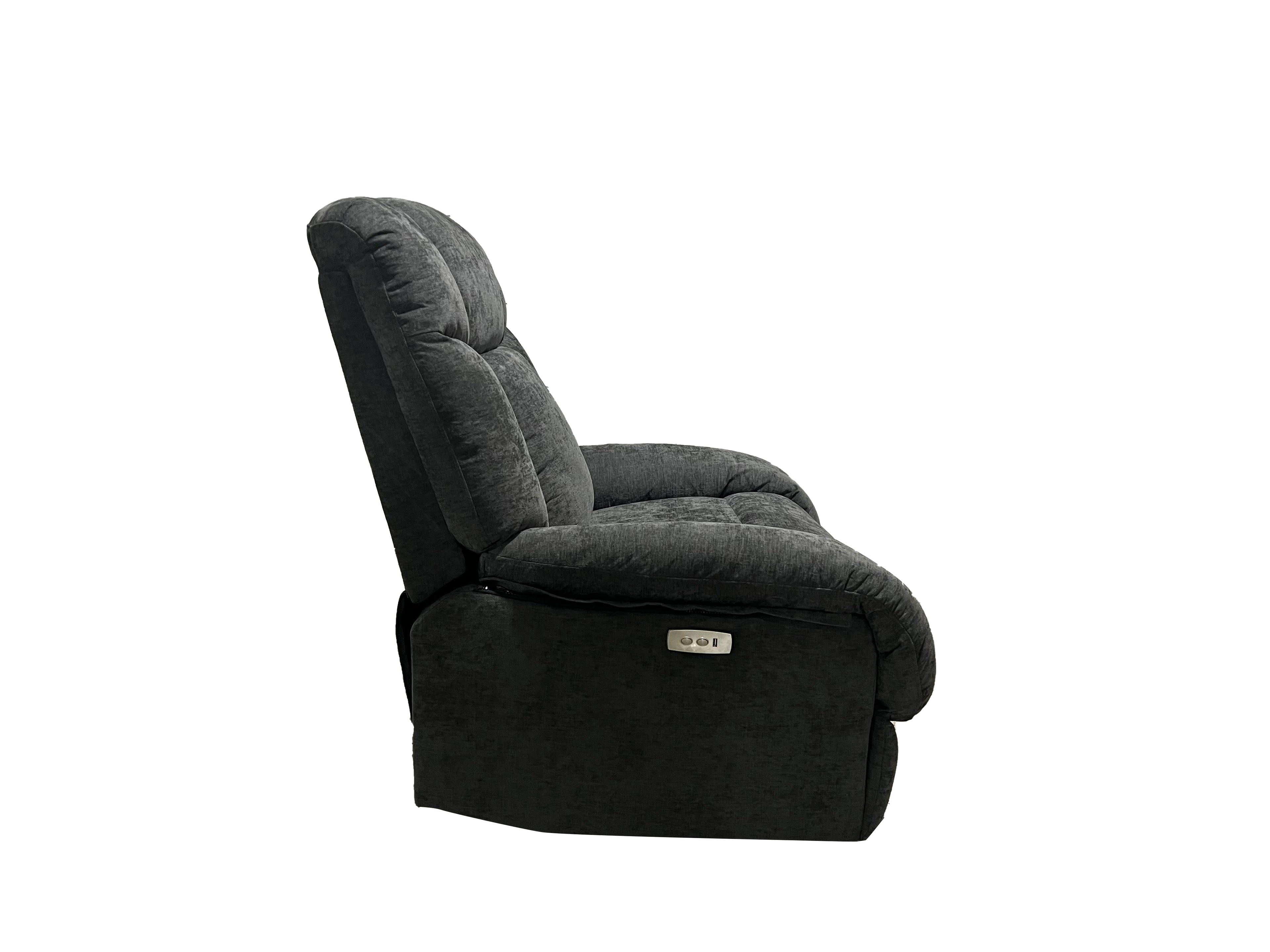 Harlow Fabric 1 Seater Electric Recliner Set Grey