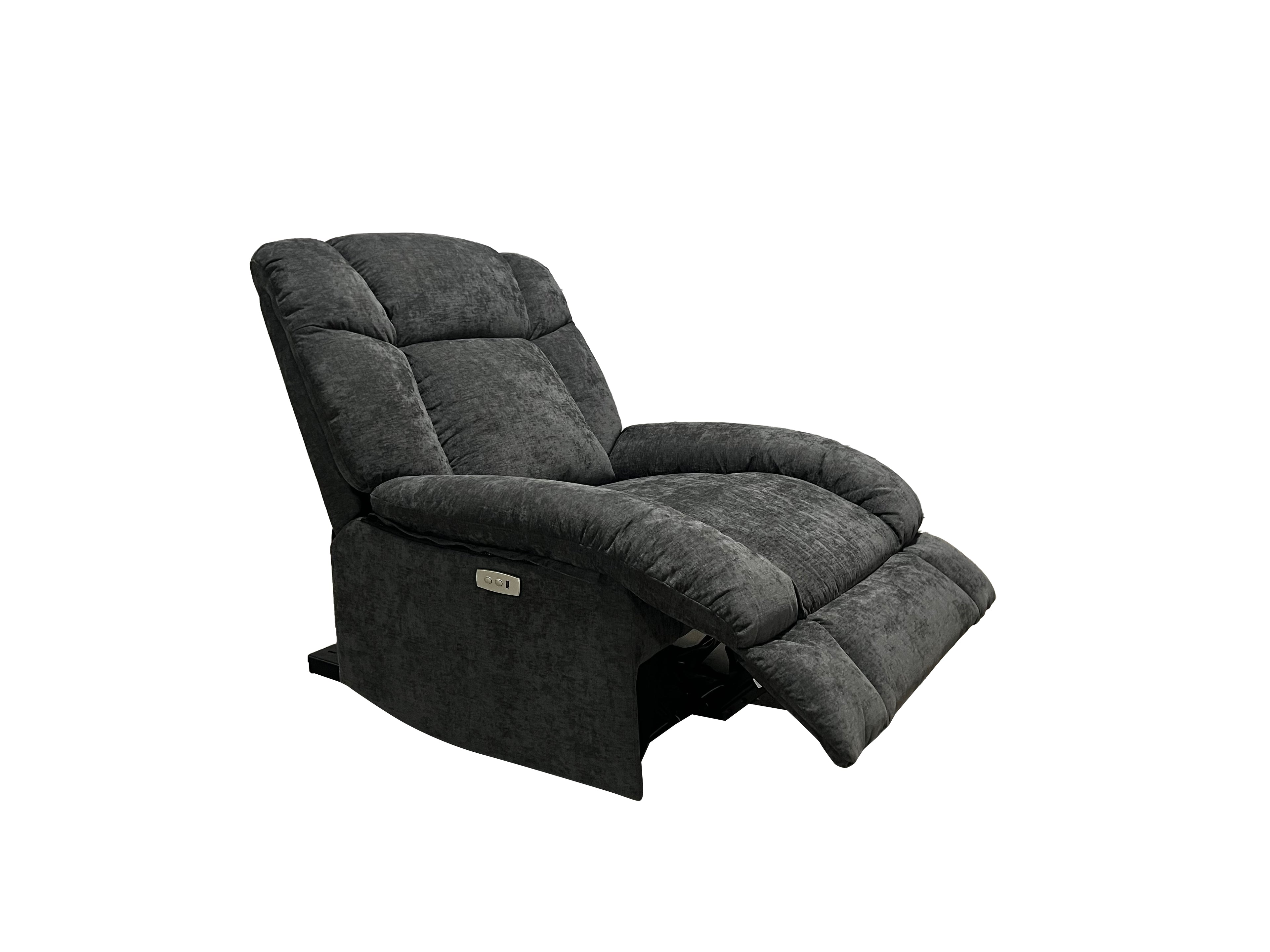 Harlow Fabric 1 Seater Electric Recliner Set Grey