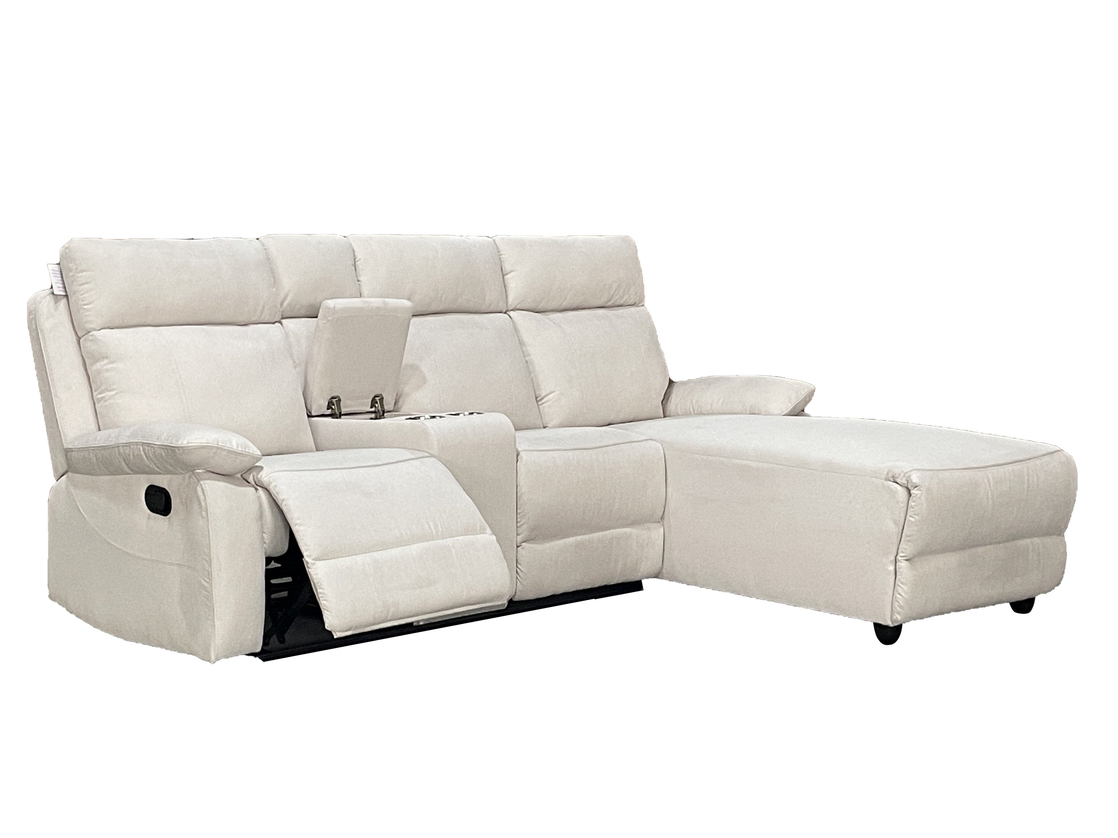 Harrison Fabric Manual Recliner Right hand Corner Cream