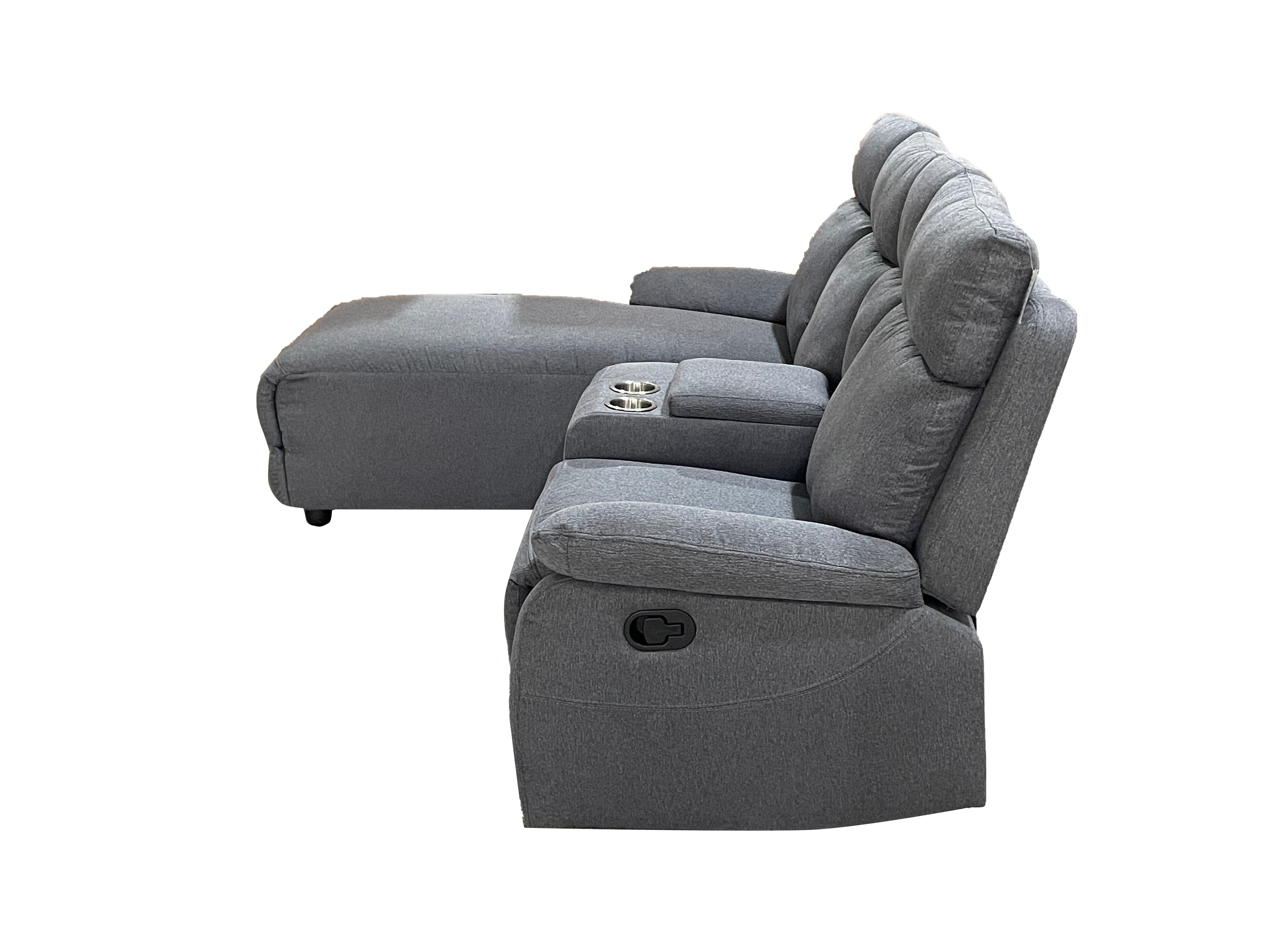 Harrison Fabric Manual Recliner Right hand Corner Grey