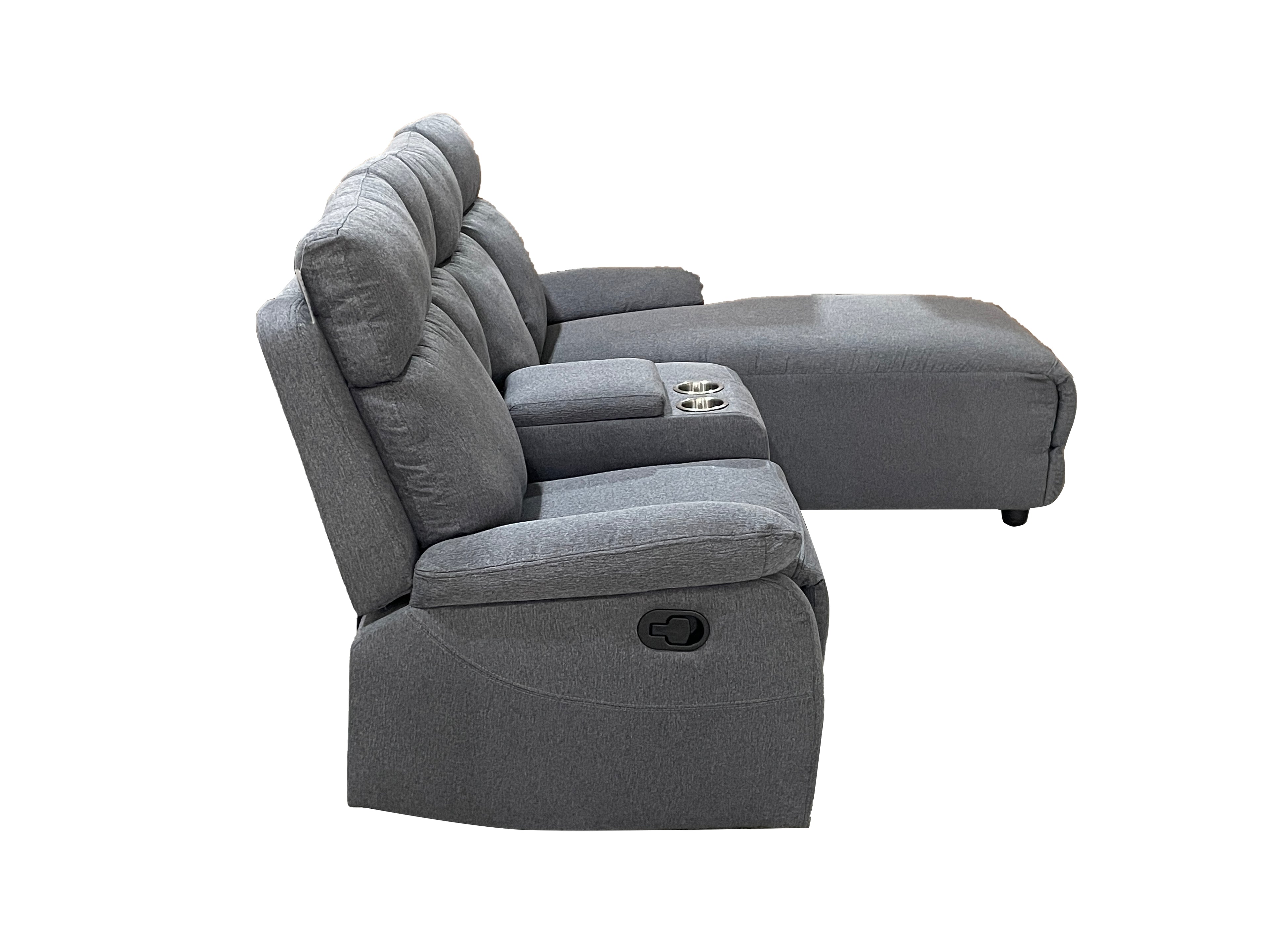 Harrison Fabric Manual Recliner Right hand Corner Grey