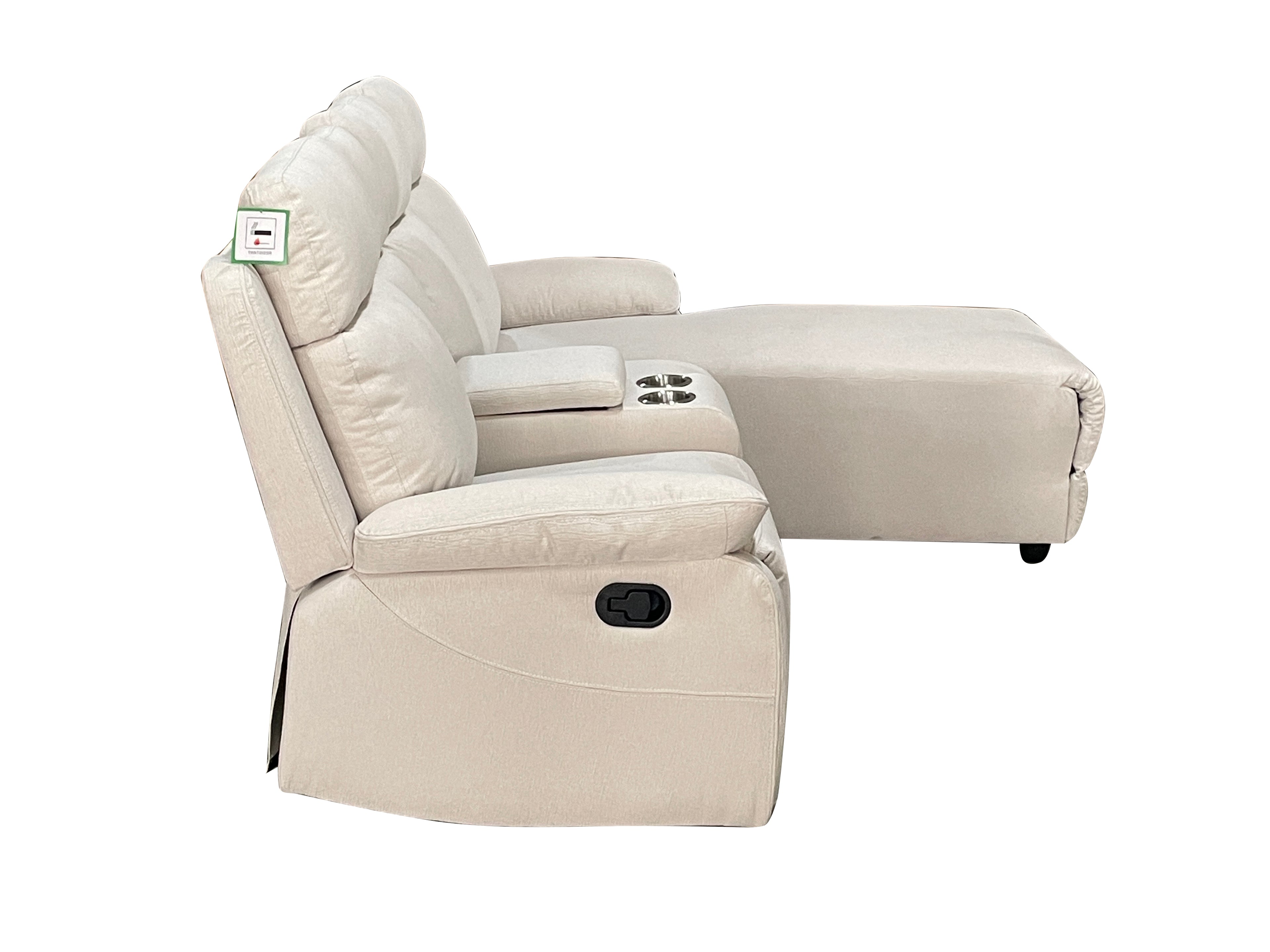 Harrison Fabric Manual Recliner Right hand Corner Cream