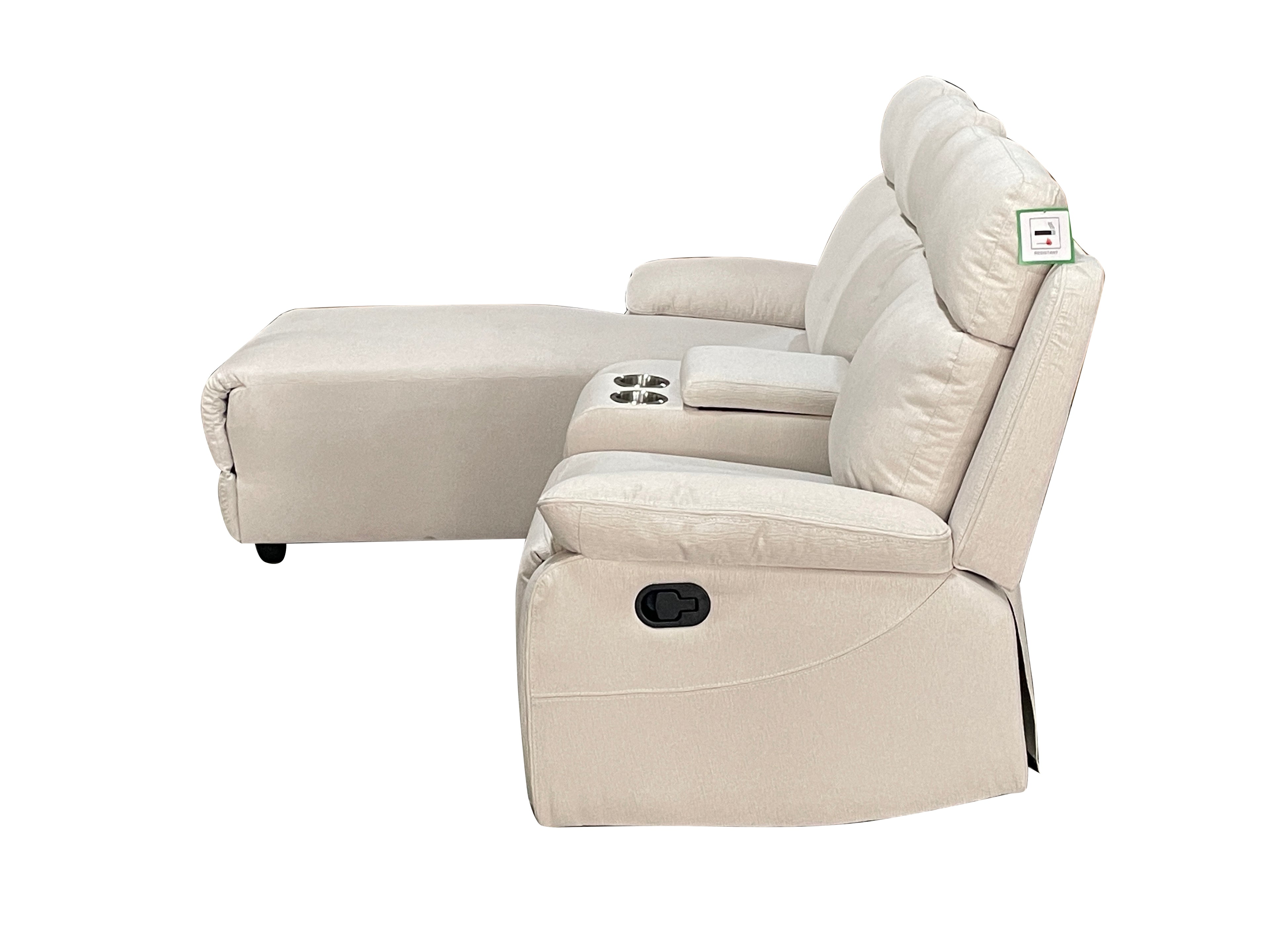 Harrison Fabric Manual Recliner Right hand Corner Cream
