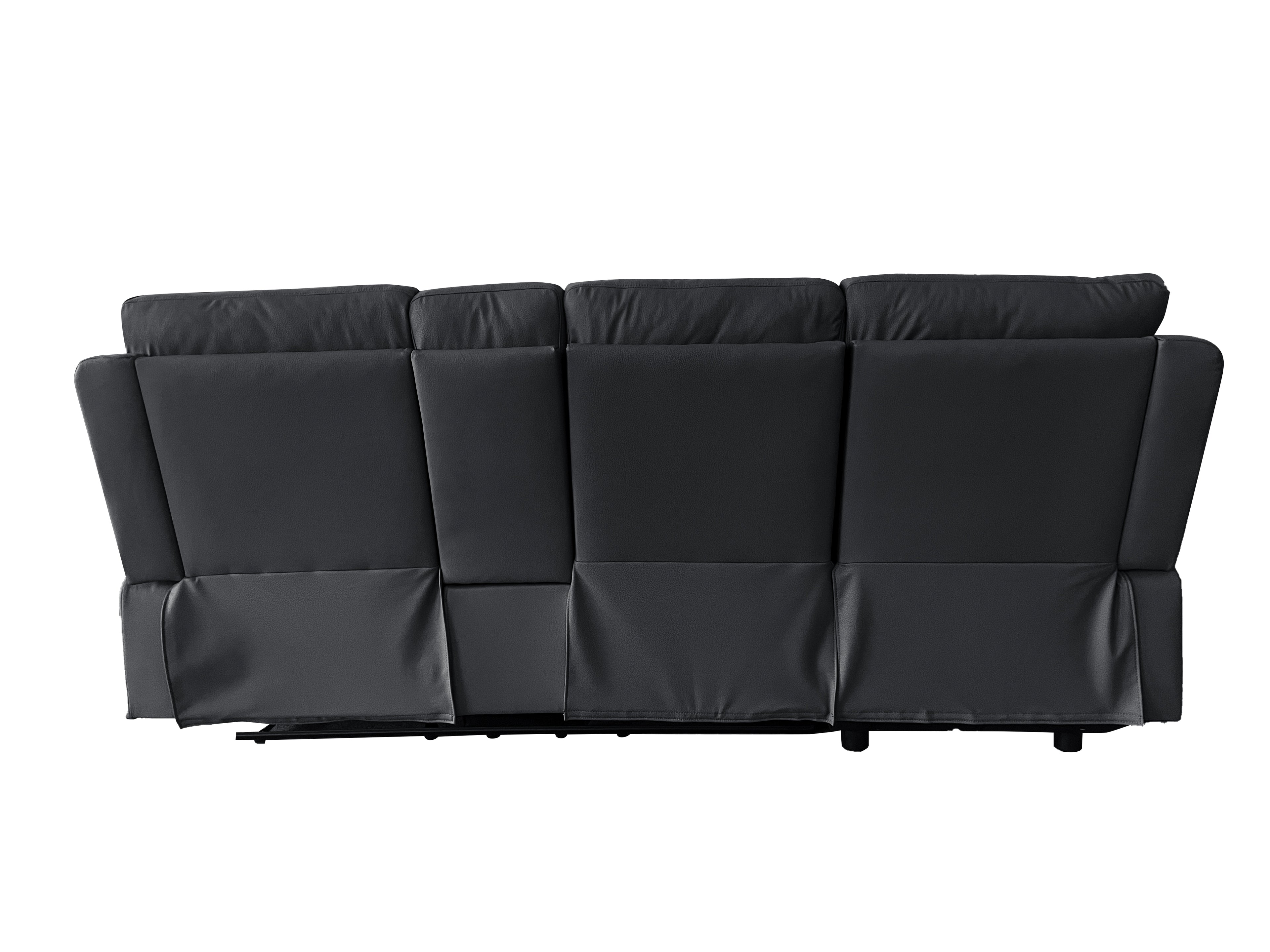 Harrison Anti scratch Leather Manual Recliner Right hand Corner Black