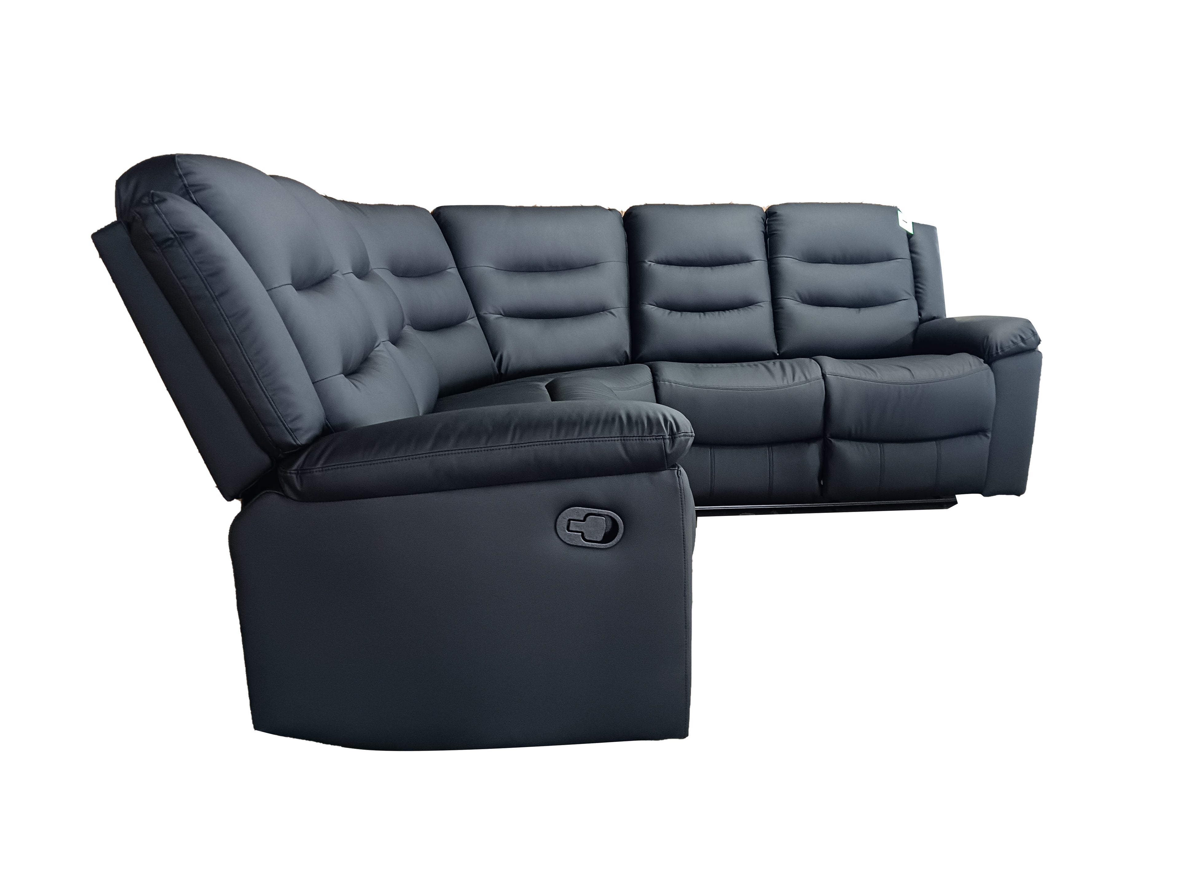Roma black Corner Manual Recliner Anti scratch leather