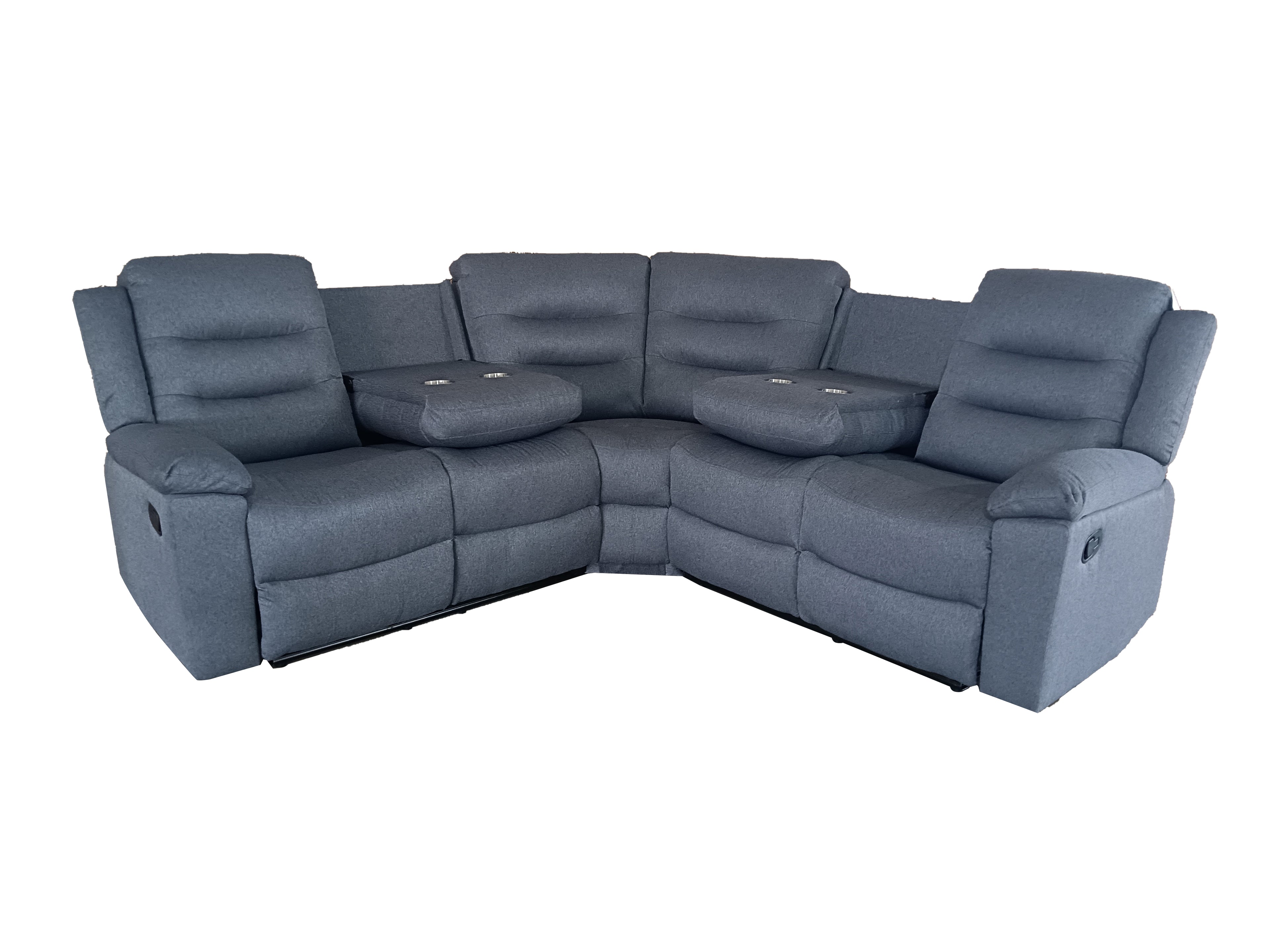 Roma black Corner Manual Recliner Anti scratch leather