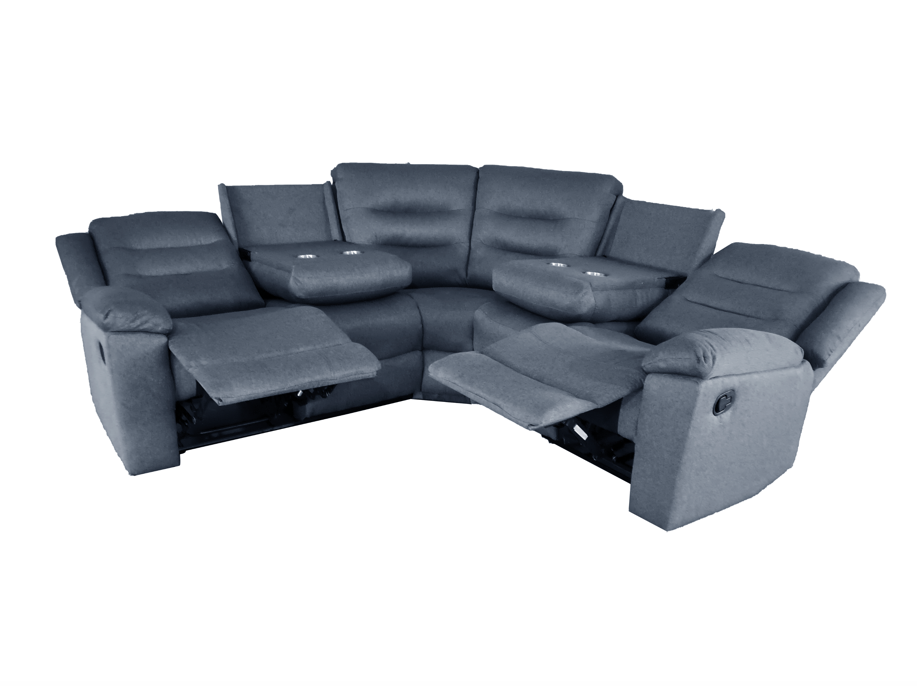 Roma black Corner Manual Recliner Anti scratch leather