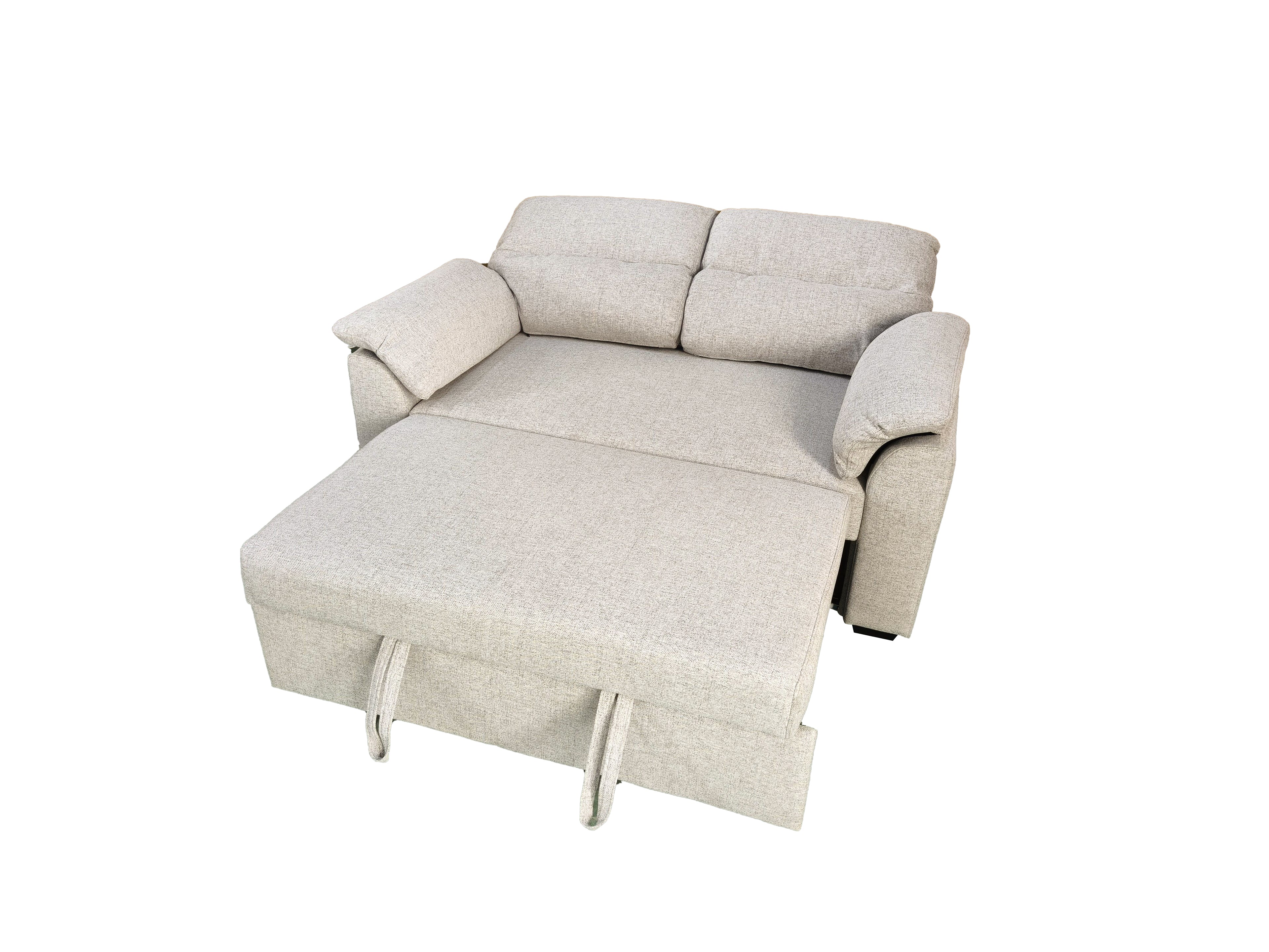 Viva 2 seater pull out sofa bed With Folded Back Beige