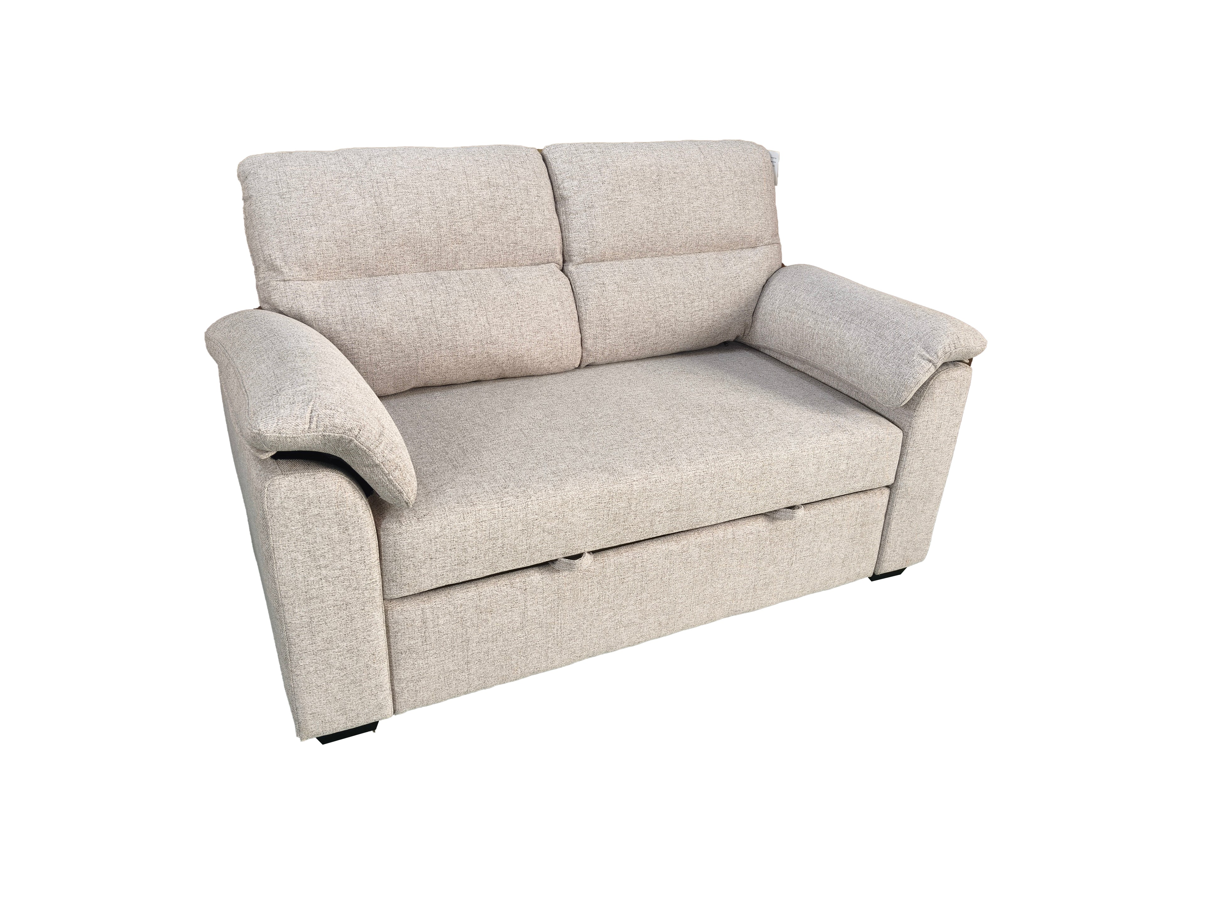 Viva 2 seater pull out sofa bed With Folded Back Beige
