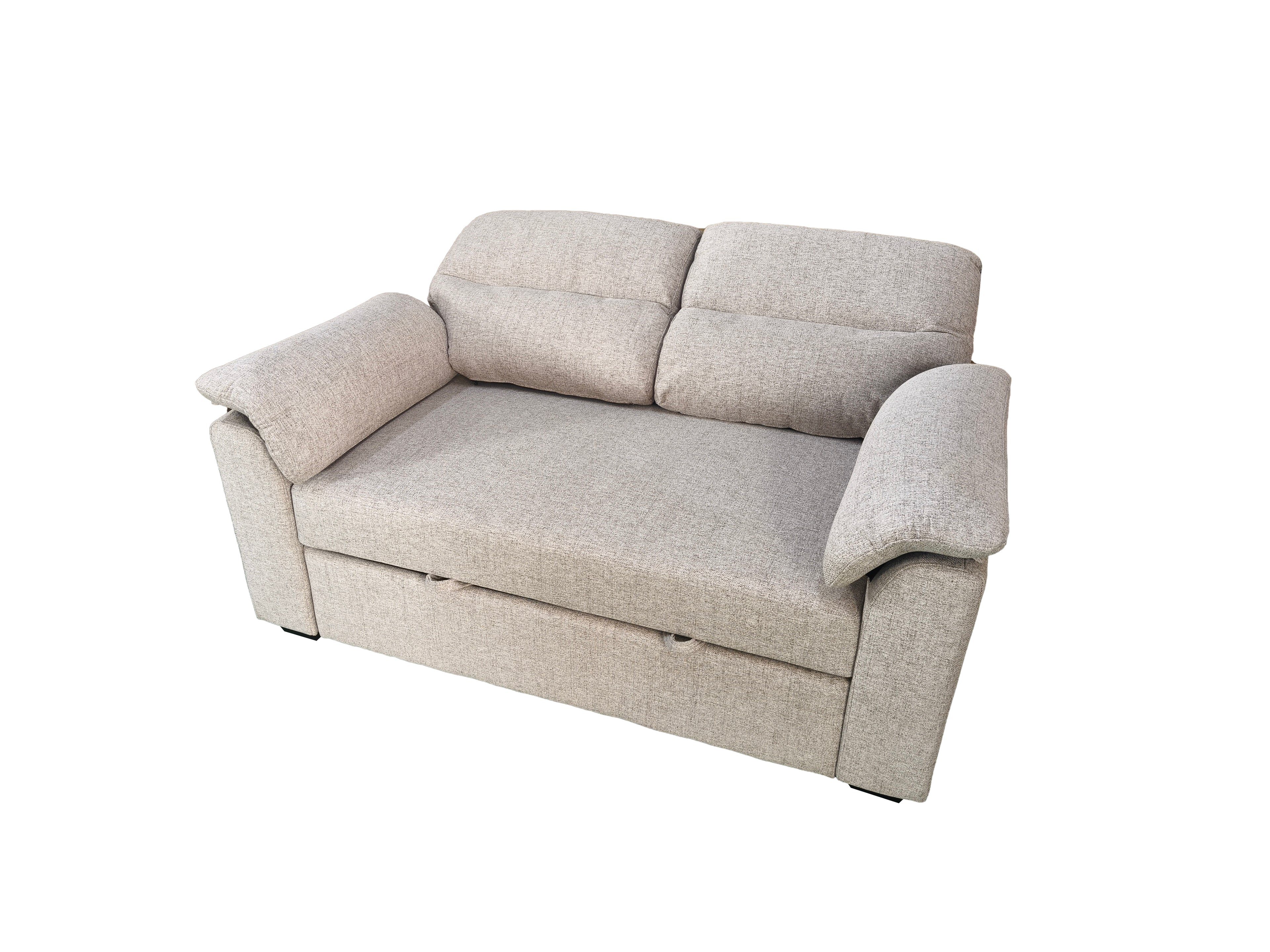 Viva 2 seater pull out sofa bed With Folded Back Beige