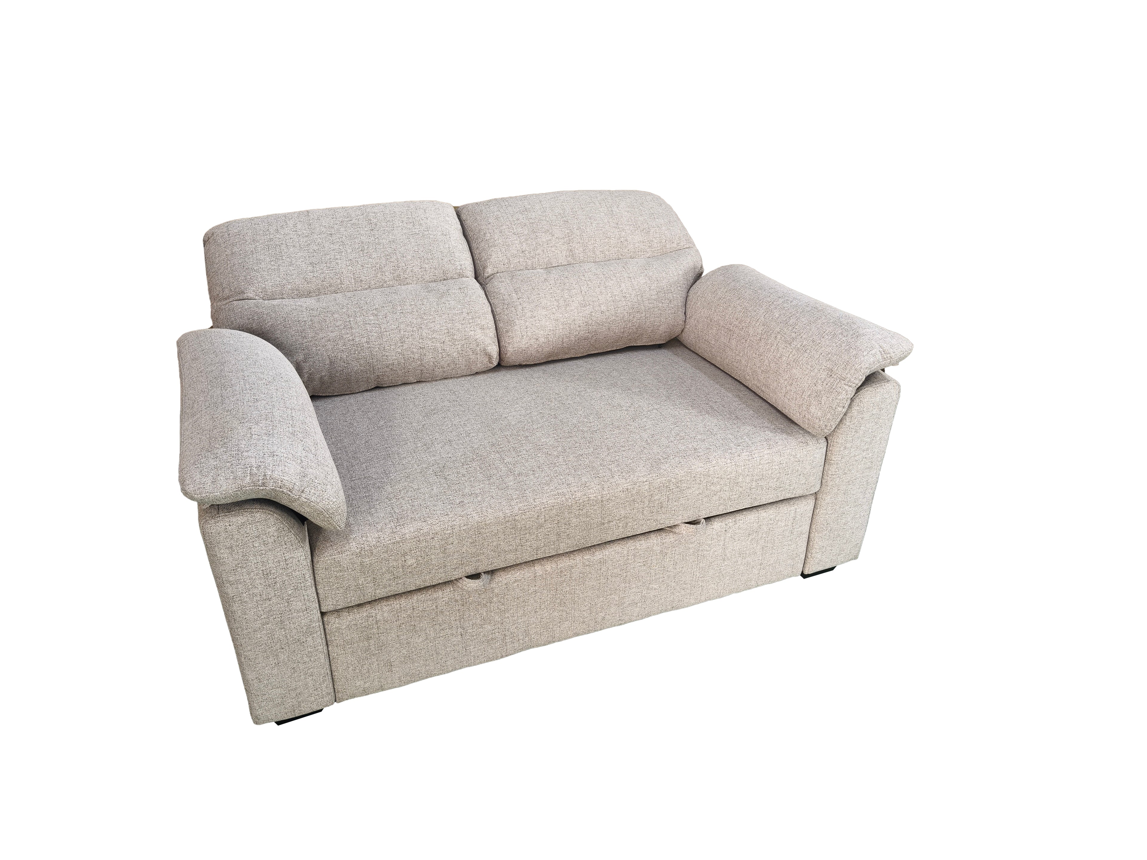 Viva 2 seater pull out sofa bed With Folded Back Beige