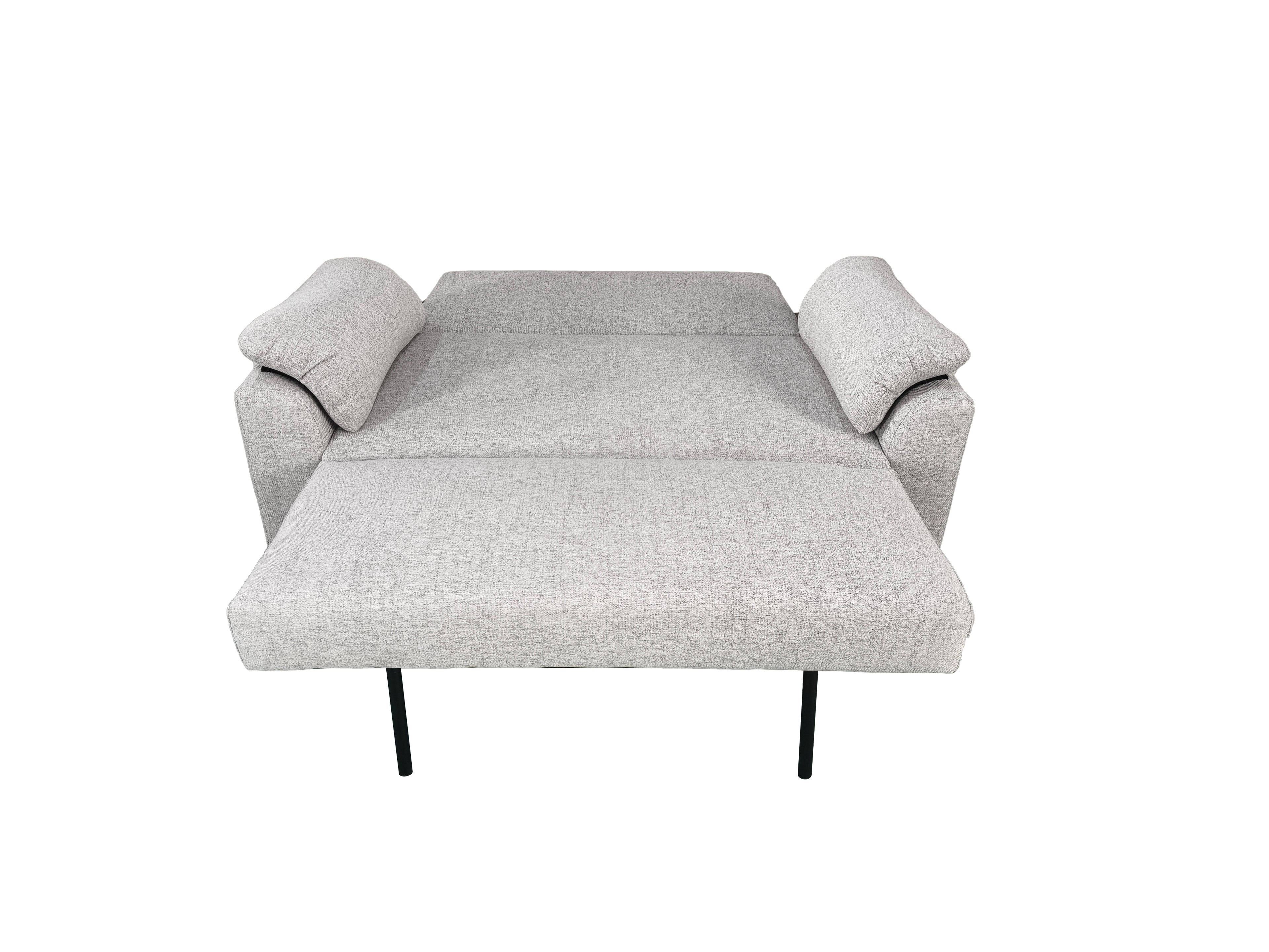 Viva 2 seater pull out sofa bed With Folded Back Silver
