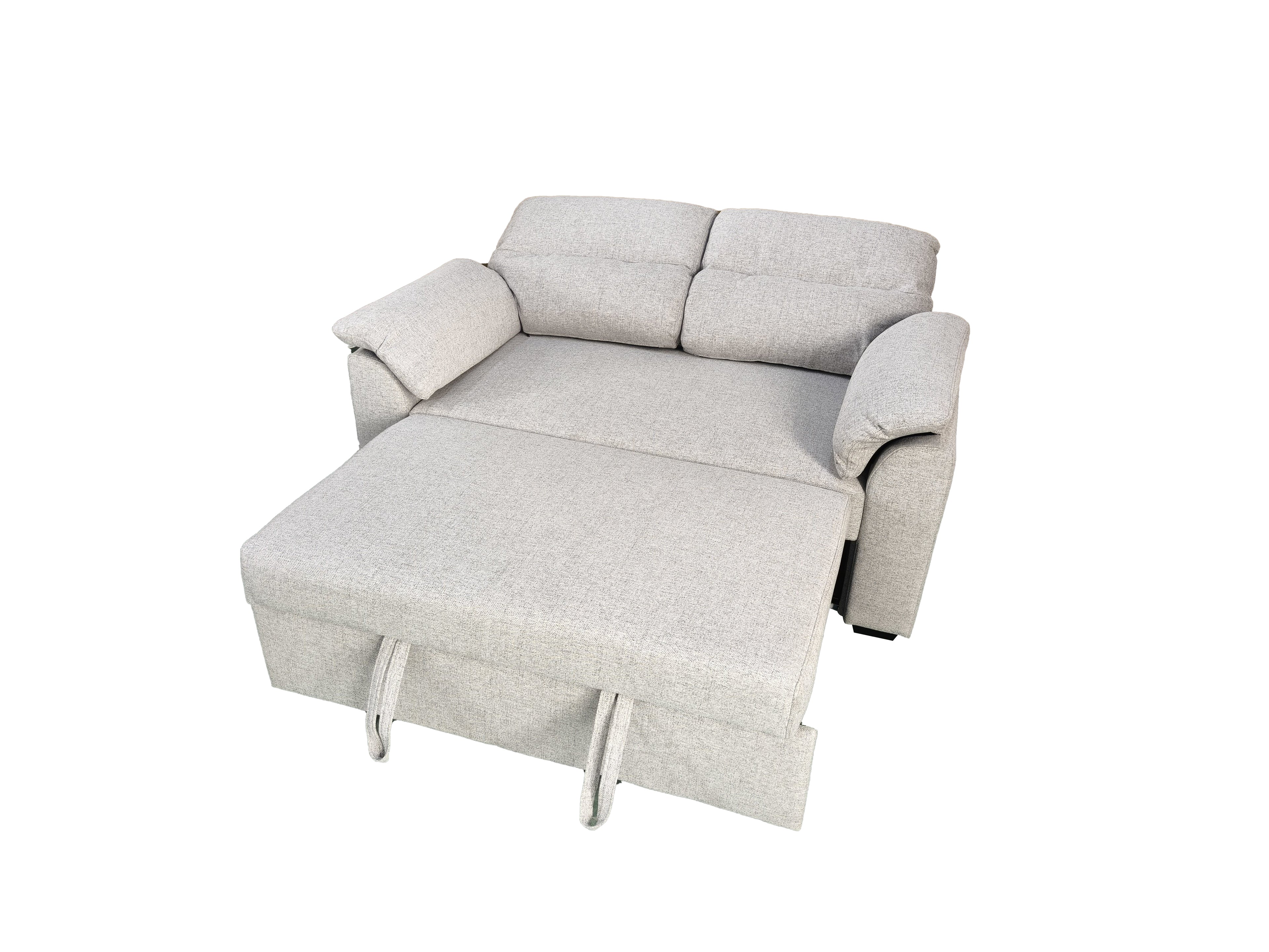 Viva 2 seater pull out sofa bed With Folded Back Silver