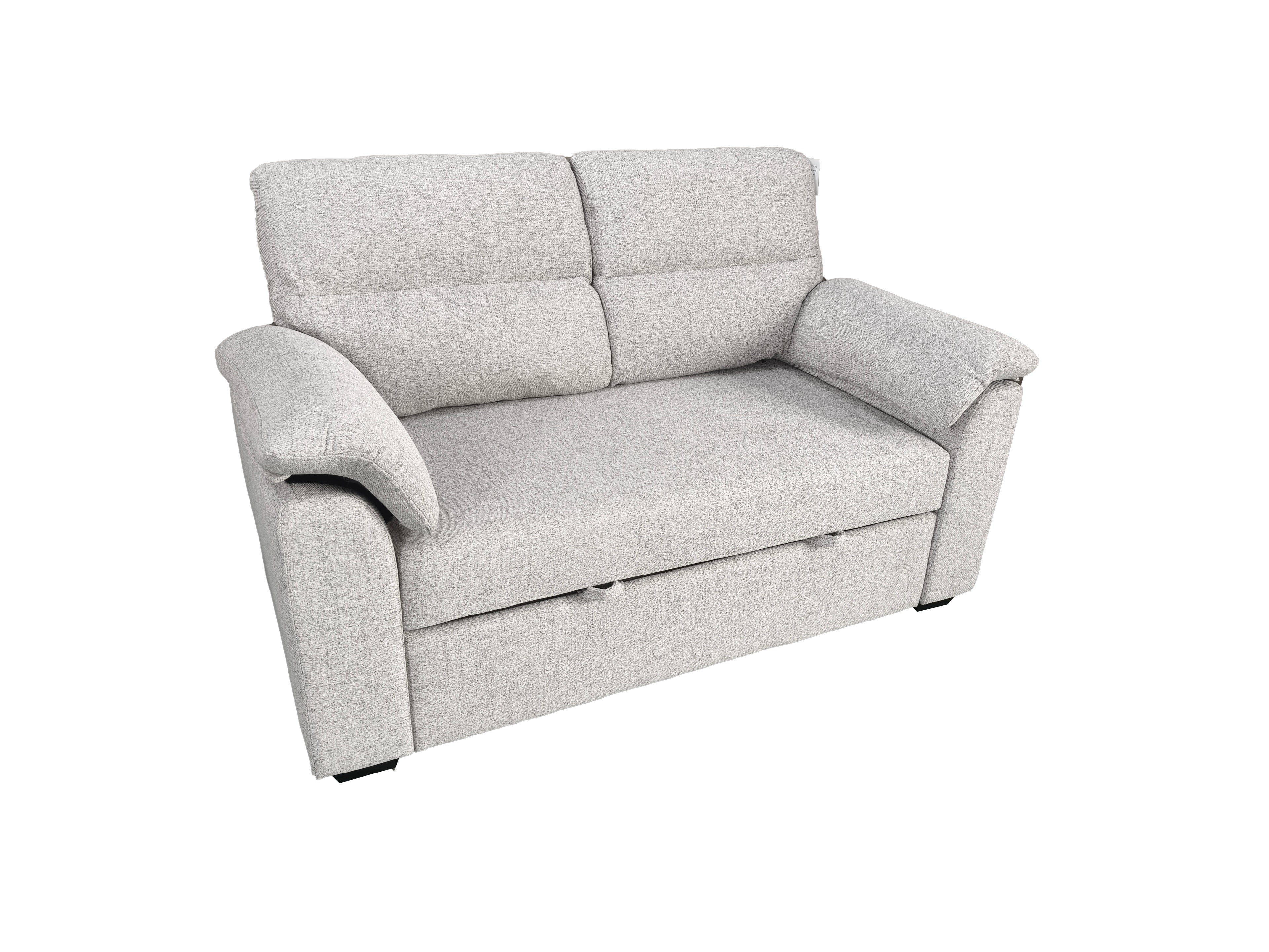 Viva 2 seater pull out sofa bed With Folded Back Silver