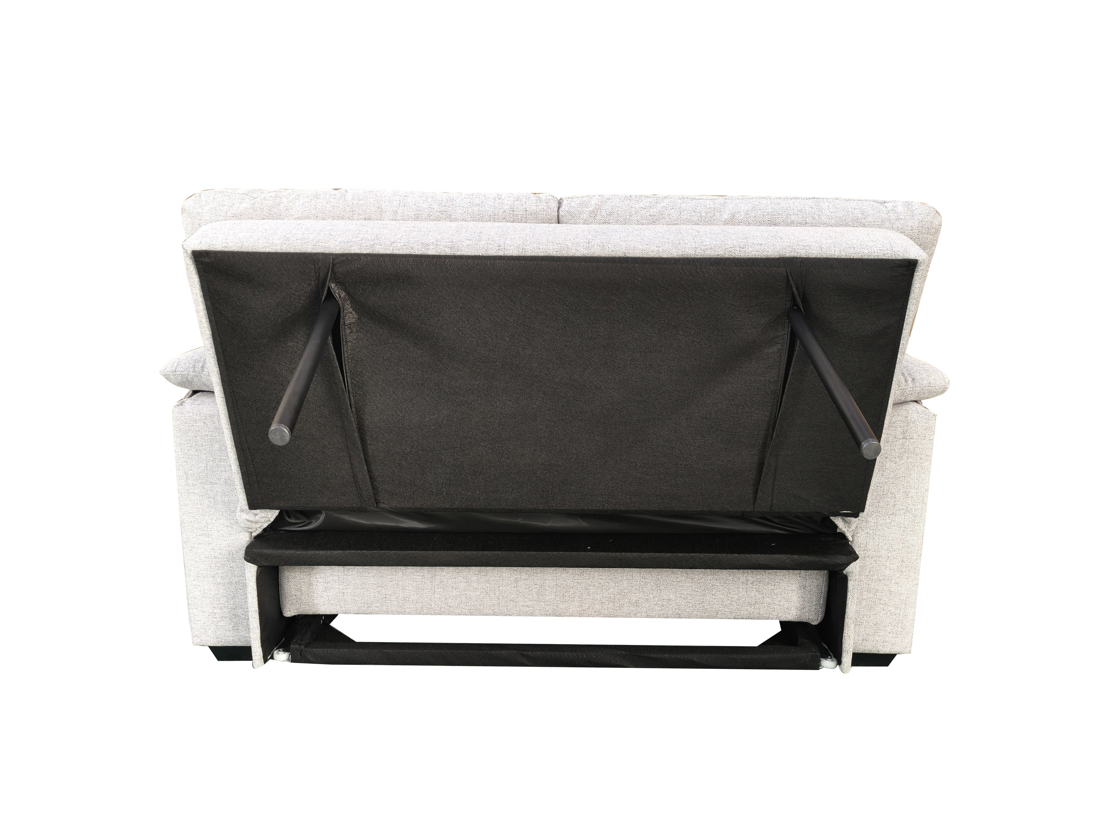 Viva 2 seater pull out sofa bed With Folded Back Silver