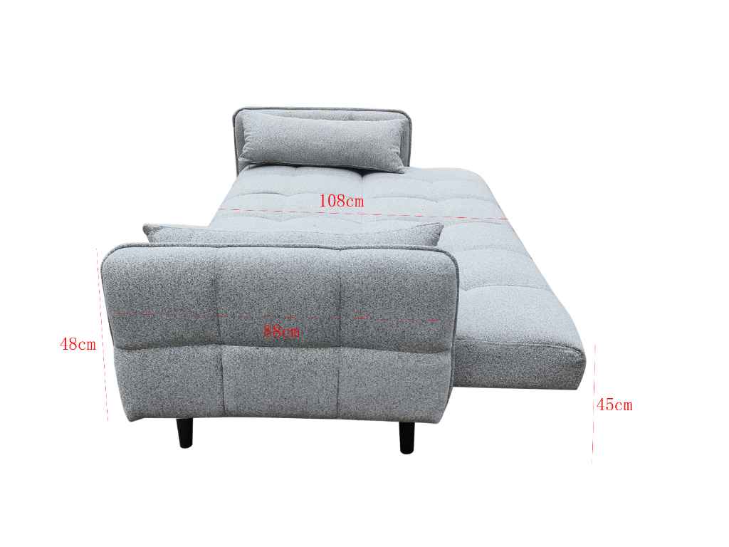 Pendle 3 seater Click Clack Sofa bed Silver