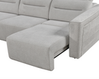 Brambury 3 seater Electric Recliner sofa with remote - Triple Motorized Sliding Seats & Adjustable Headrest Grey