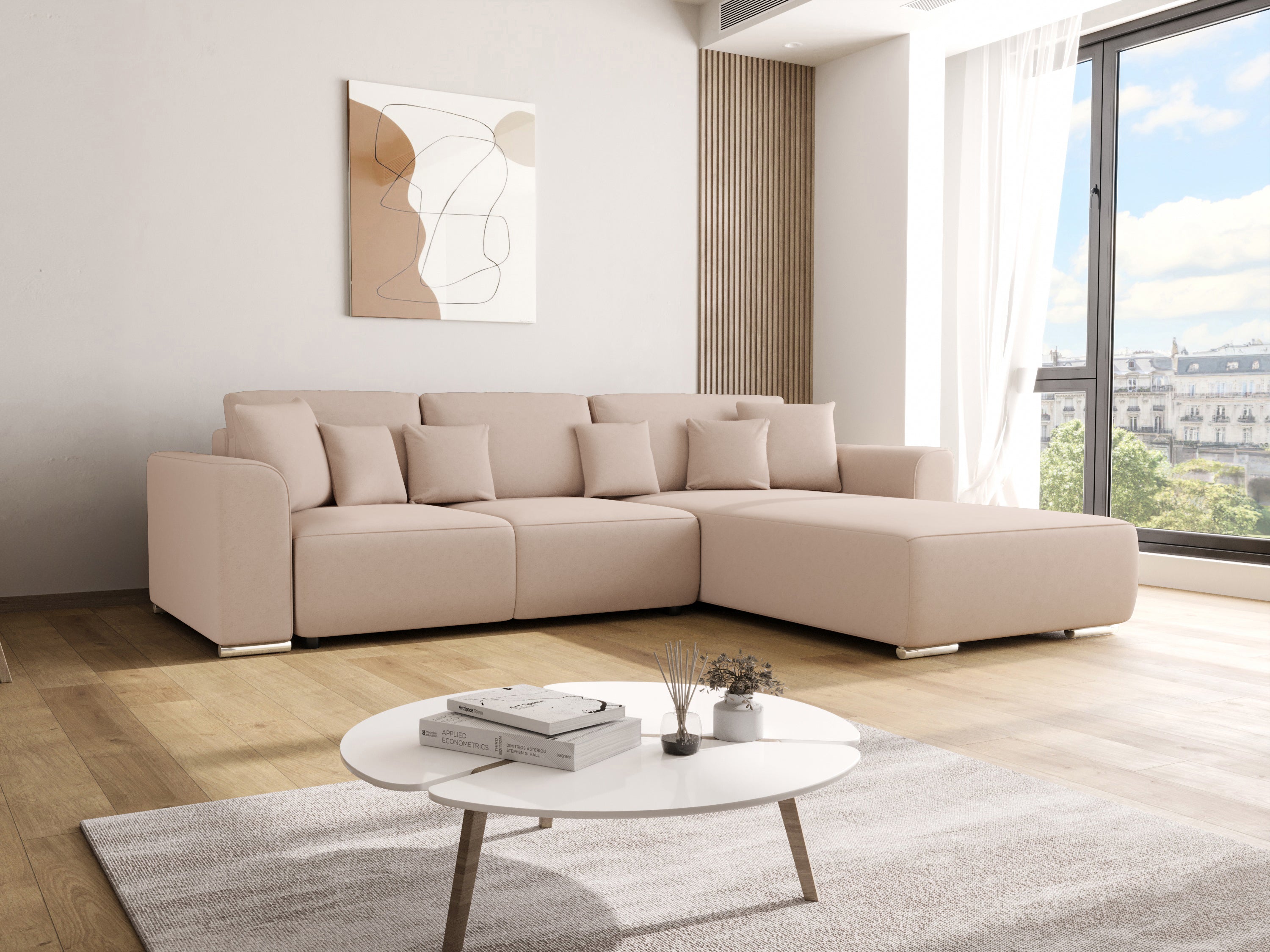 Gusto Universal L Shape Modular Corner Sofa Bed with Storage