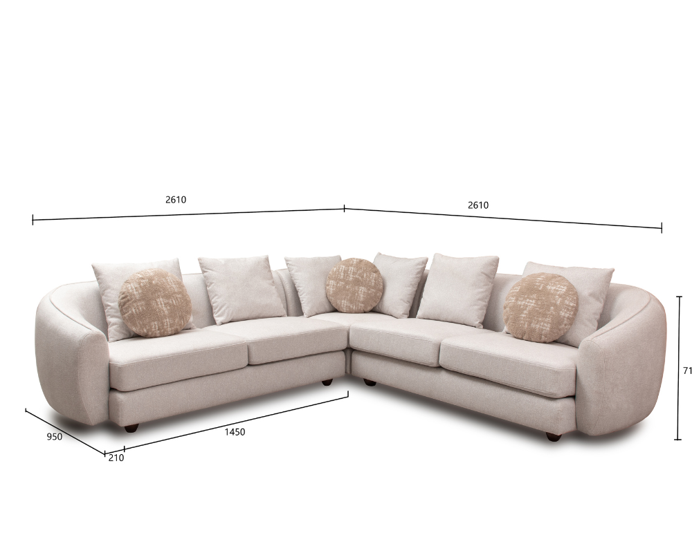 Lunar 2+3 sofa set Cream