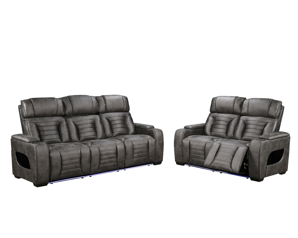 Zenith 3 Seater Electric Recliner with Multi LED lights and USB port and Cupholders