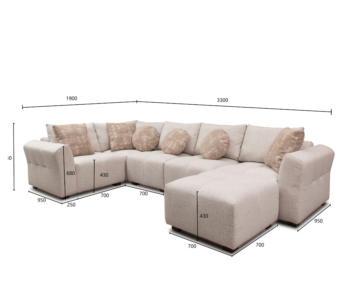 Chloe Modular Corner Sofa Cream