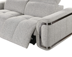 Nova 3 Seater Powered Electric Recliner with adjustable Headrest Silver