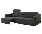 Brambury 3 seater Electric Recliner sofa with remote - Triple Motorized Sliding Seats & Adjustable Headrest Grey