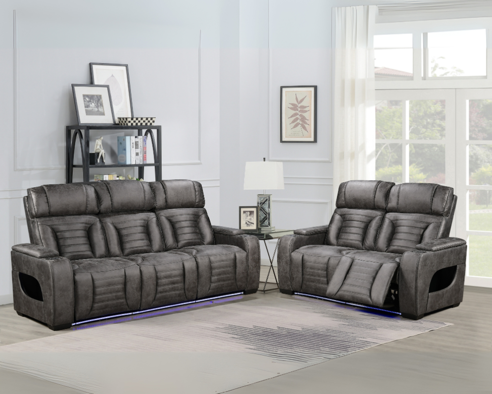 Zenith 2+3 Seater Electric Recliner with Multi LED lights and USB port and Cupholders