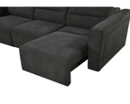 Brambury 3 seater Electric Recliner sofa with remote - Triple Motorized Sliding Seats & Adjustable Headrest Grey