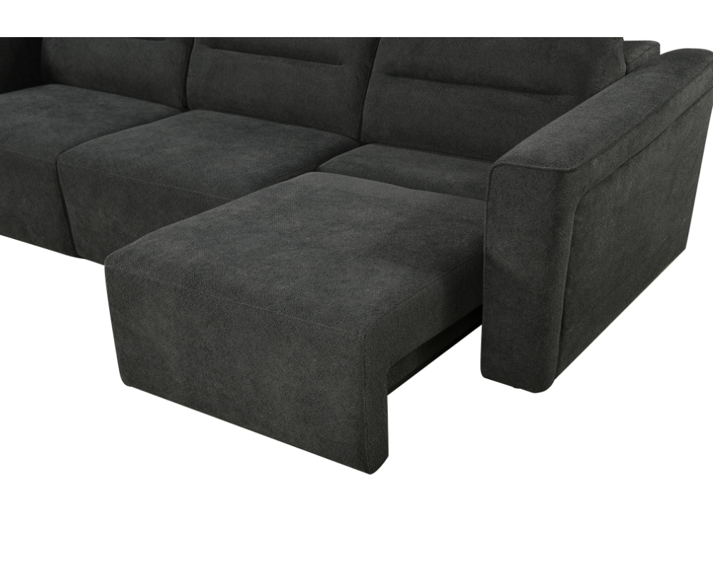 Brambury 3 seater Electric Recliner sofa with remote - Triple Motorized Sliding Seats & Adjustable Headrest Grey