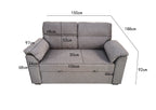 Viva 2 seater pull out sofa bed With Folded Back Grey