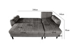 Amora Universal Corner Sofa bed With Storage Grey