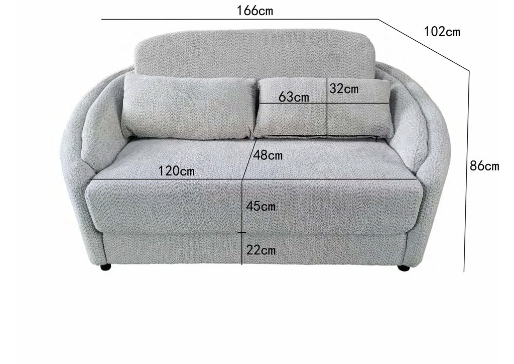 Hackney 2 seater sofabed With Foam Grey