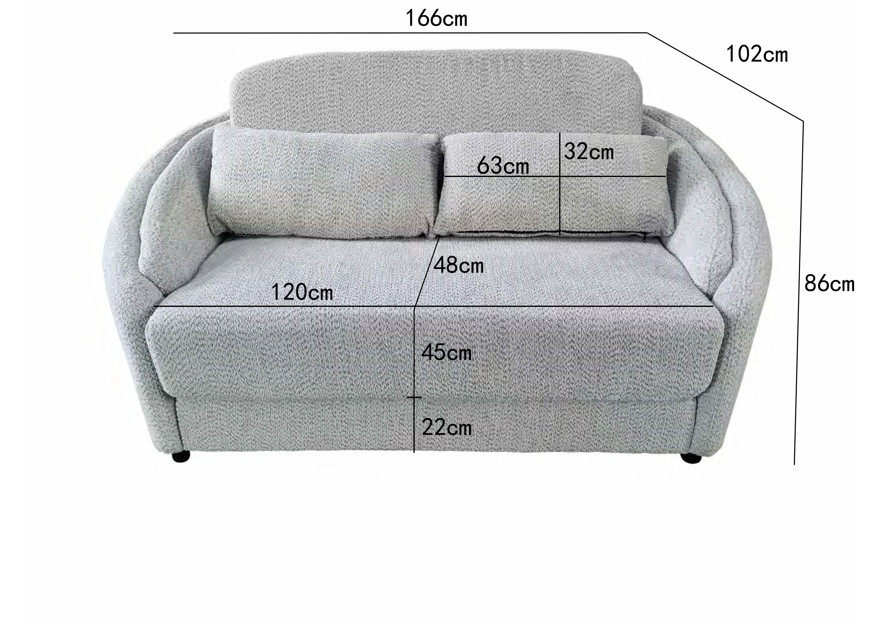 Hackney 2 seater sofabed With Foam Grey