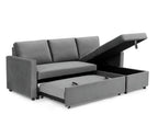 Luca Velvet Pull Out Sofa Bed Navy