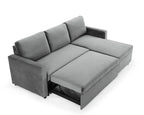 Luca Velvet Pull Out Sofa Bed Navy
